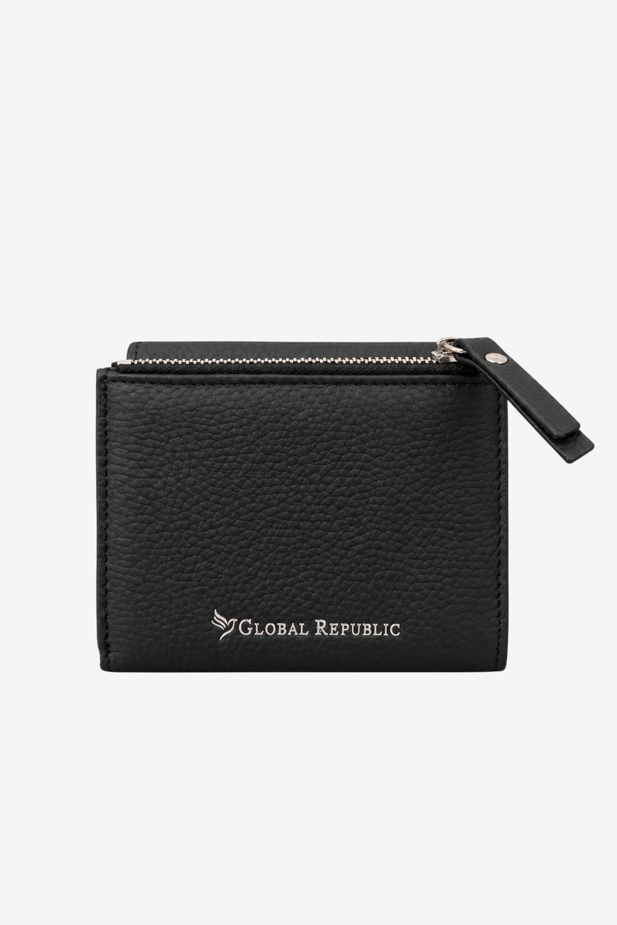 Textured Black Turn-Lock Wallet-Global Republic