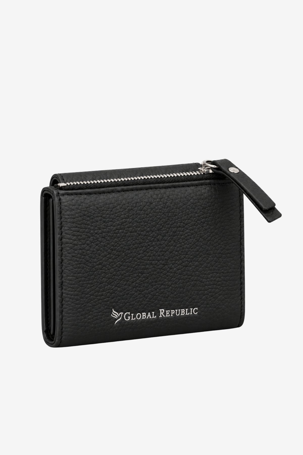 Textured Black Turn-Lock Wallet-Global Republic