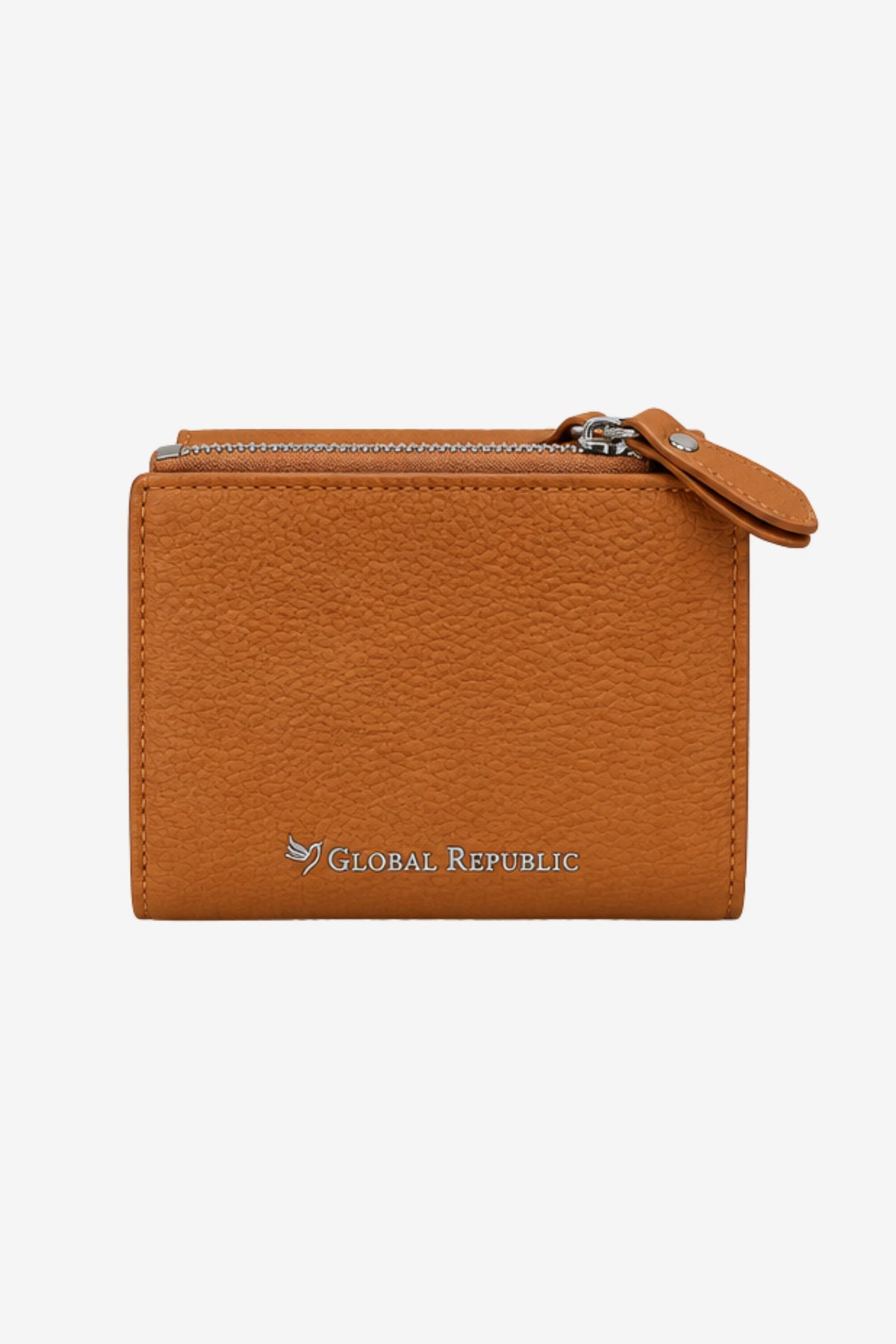 Textured Tan Brown Turn-Lock Wallet-Global Republic