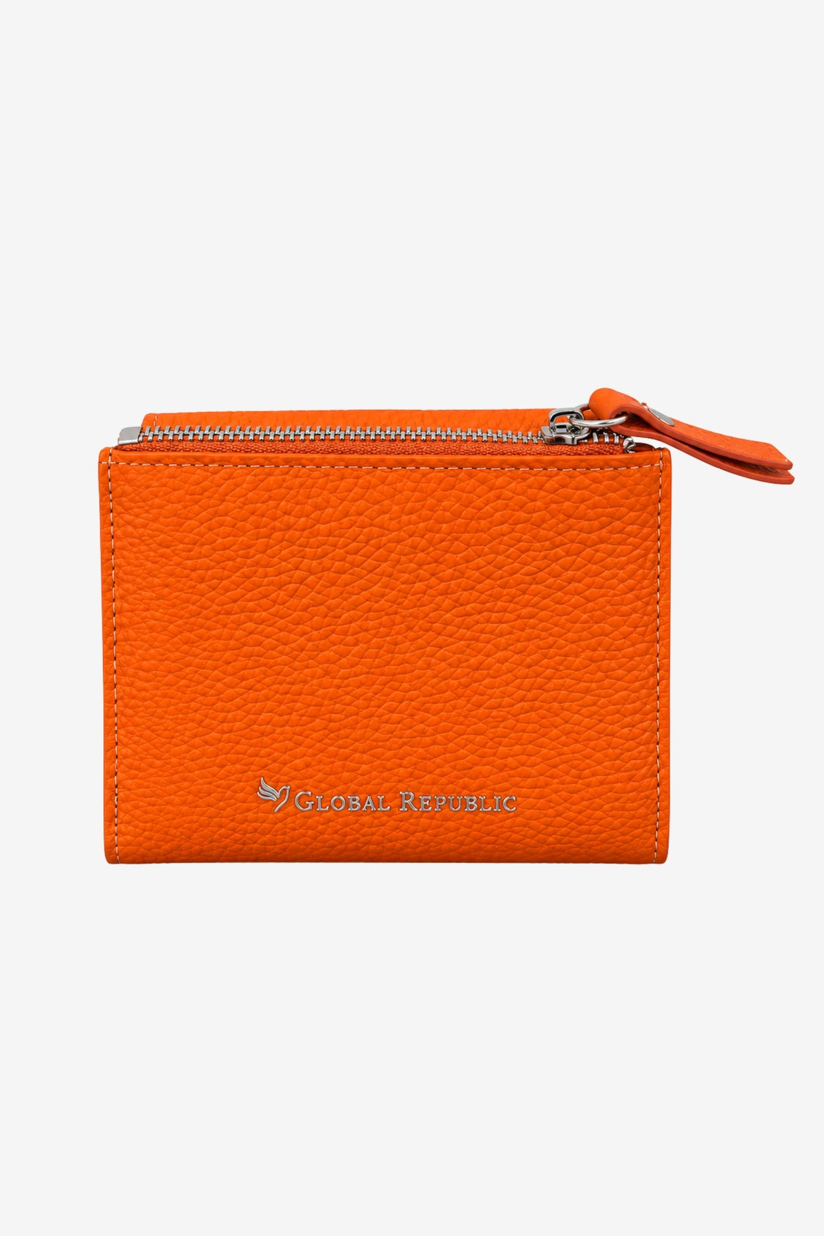 Textured Orange Turn-Lock Wallet-Global Republic