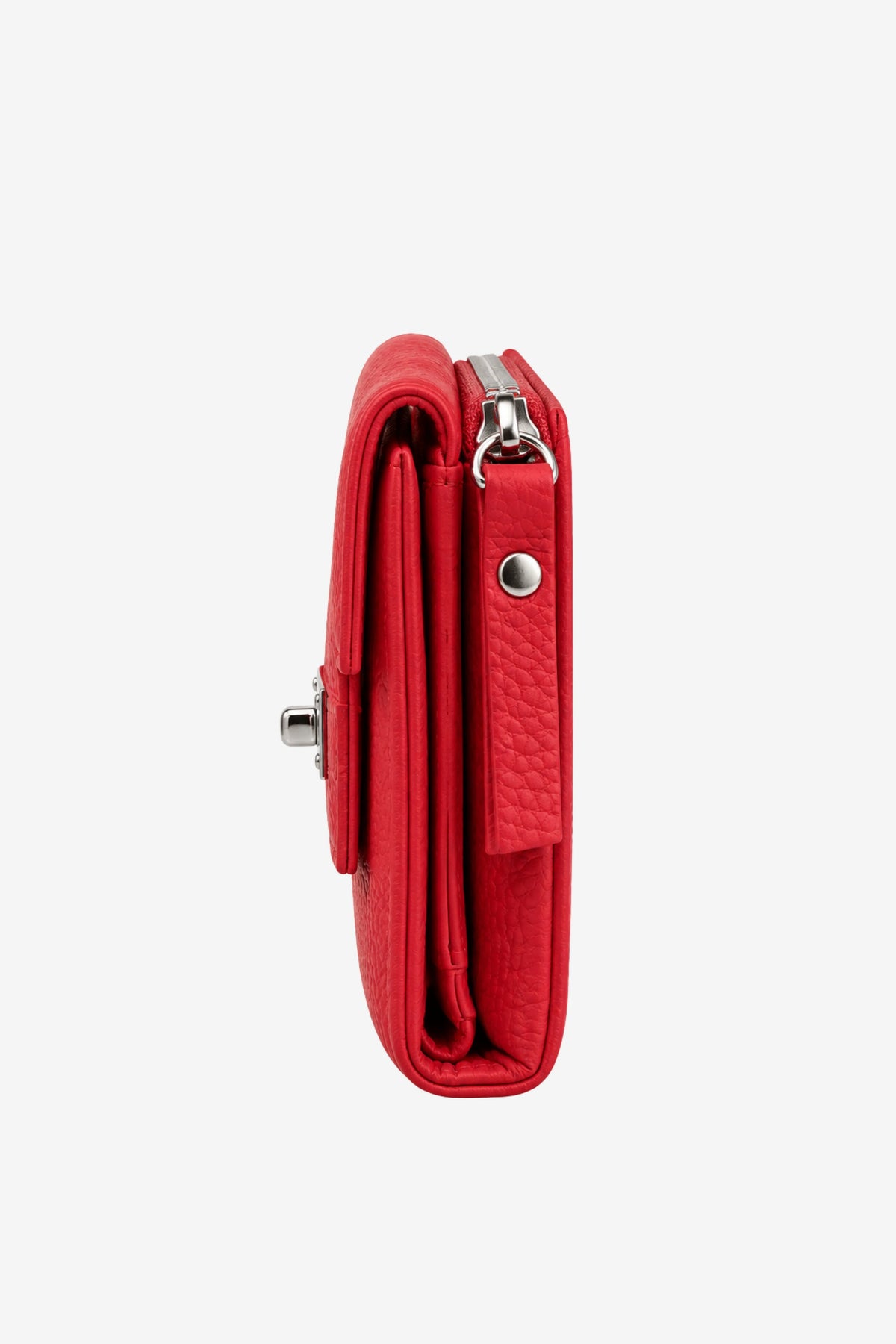 Textured Red Turn-Lock Wallet-Global Republic