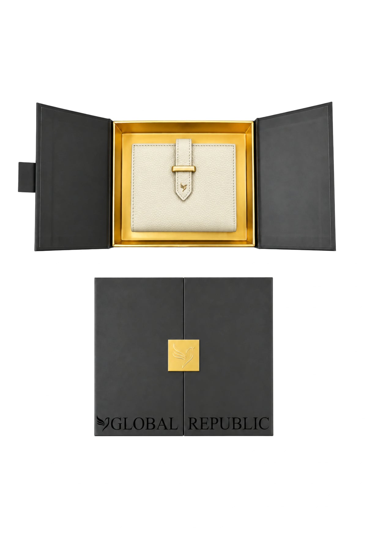 White Textured Long Wallet-Global Republic