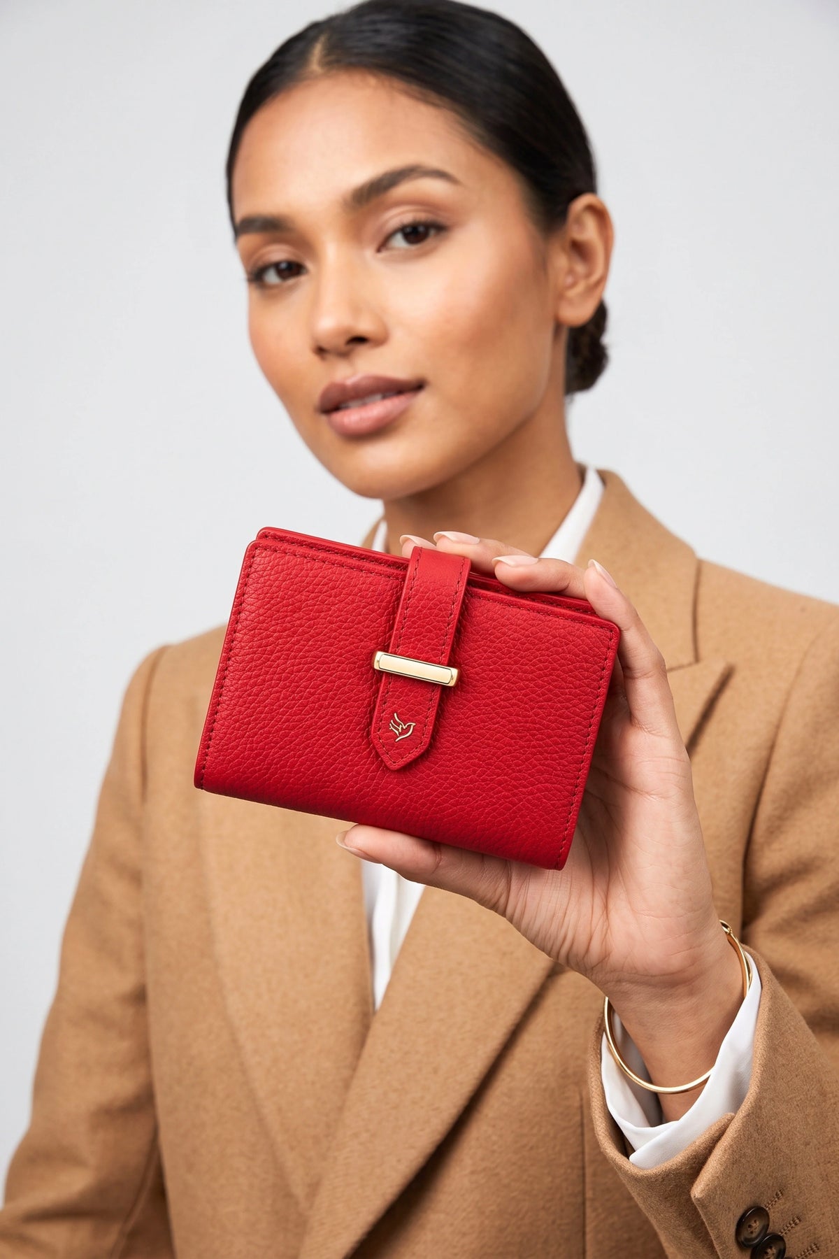 Red Textured Long Wallet-Global Republic