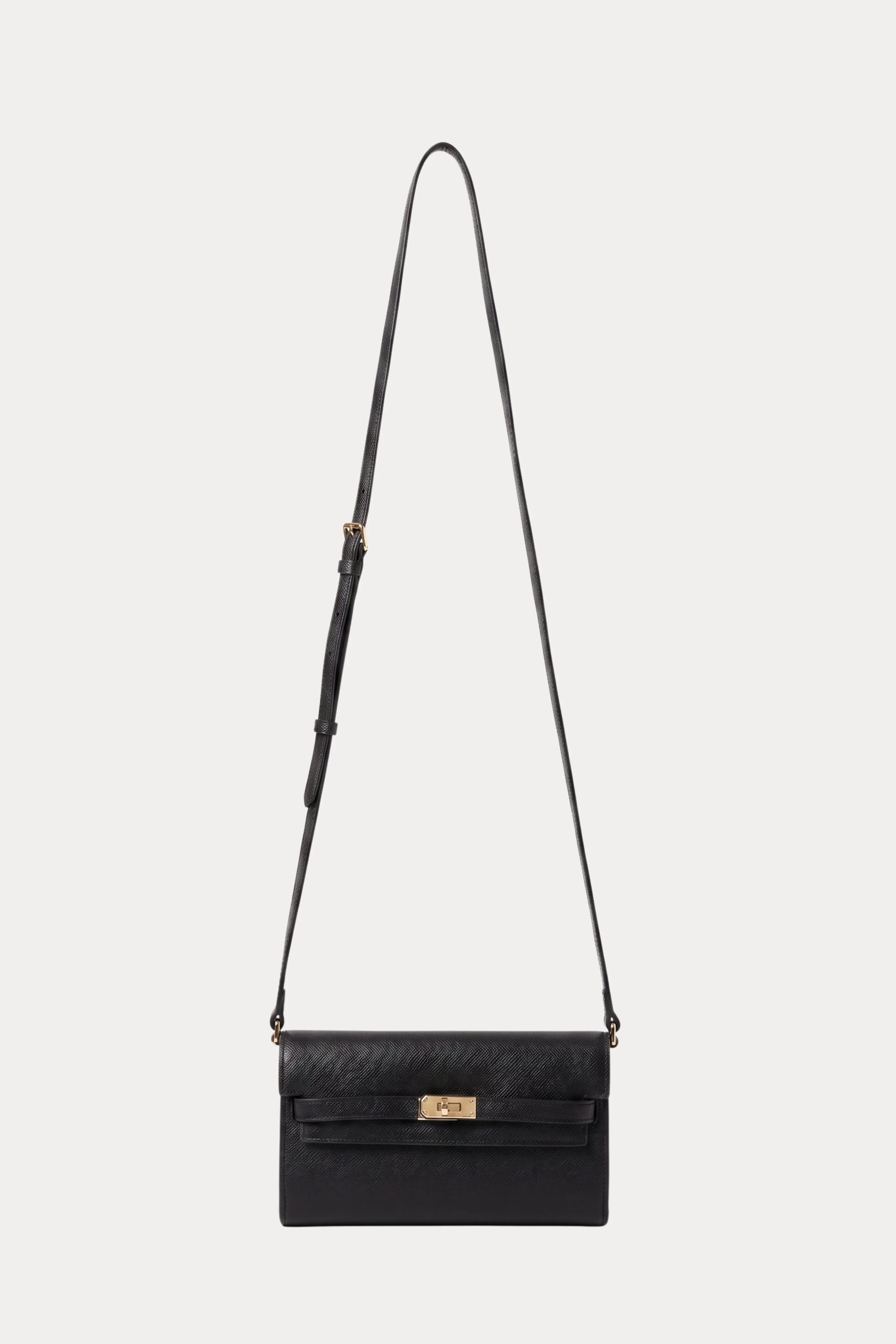Black Leather Wallet Sling Bag-Global Republic