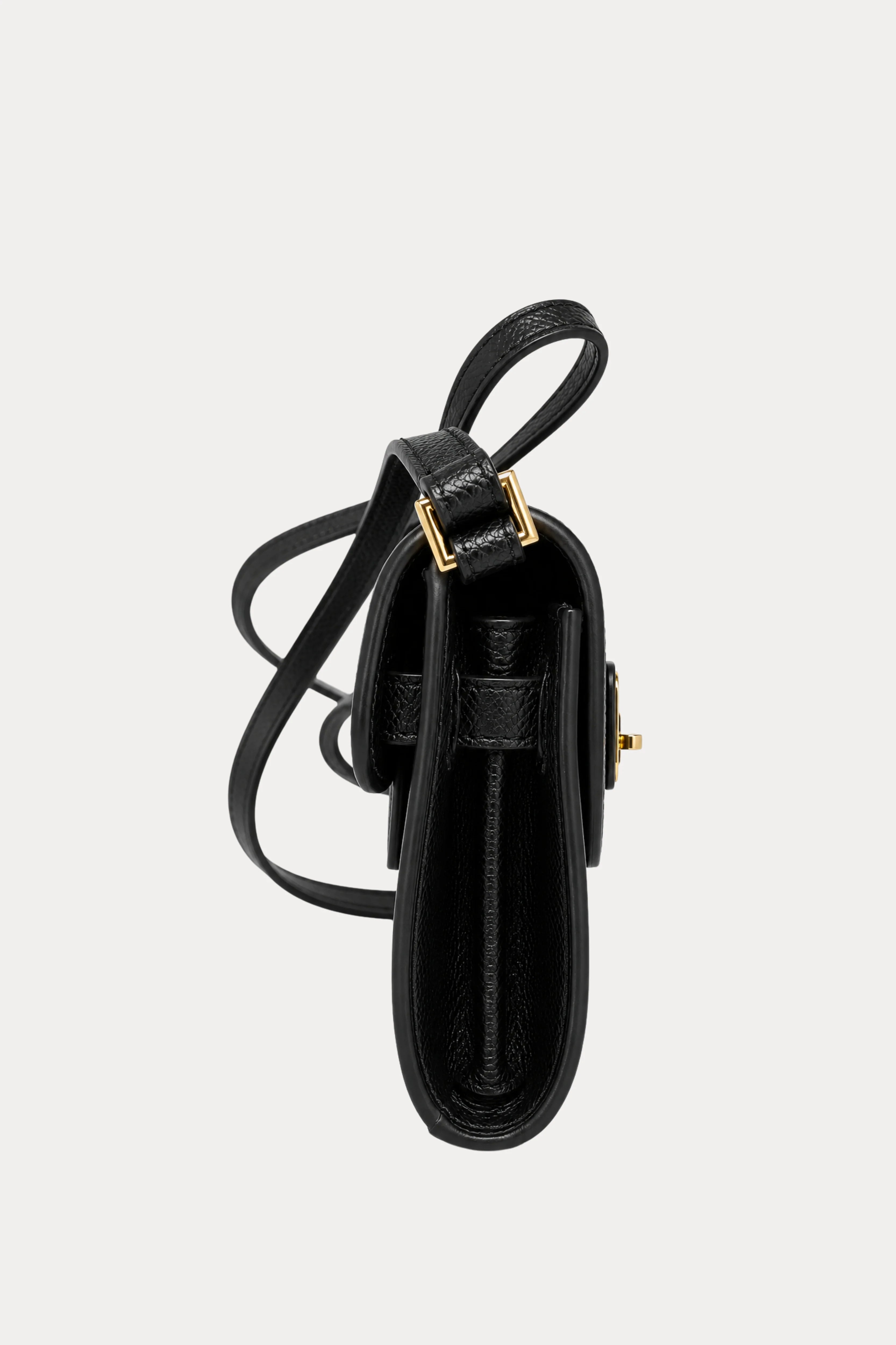 Black Leather Wallet Sling Bag-Global Republic