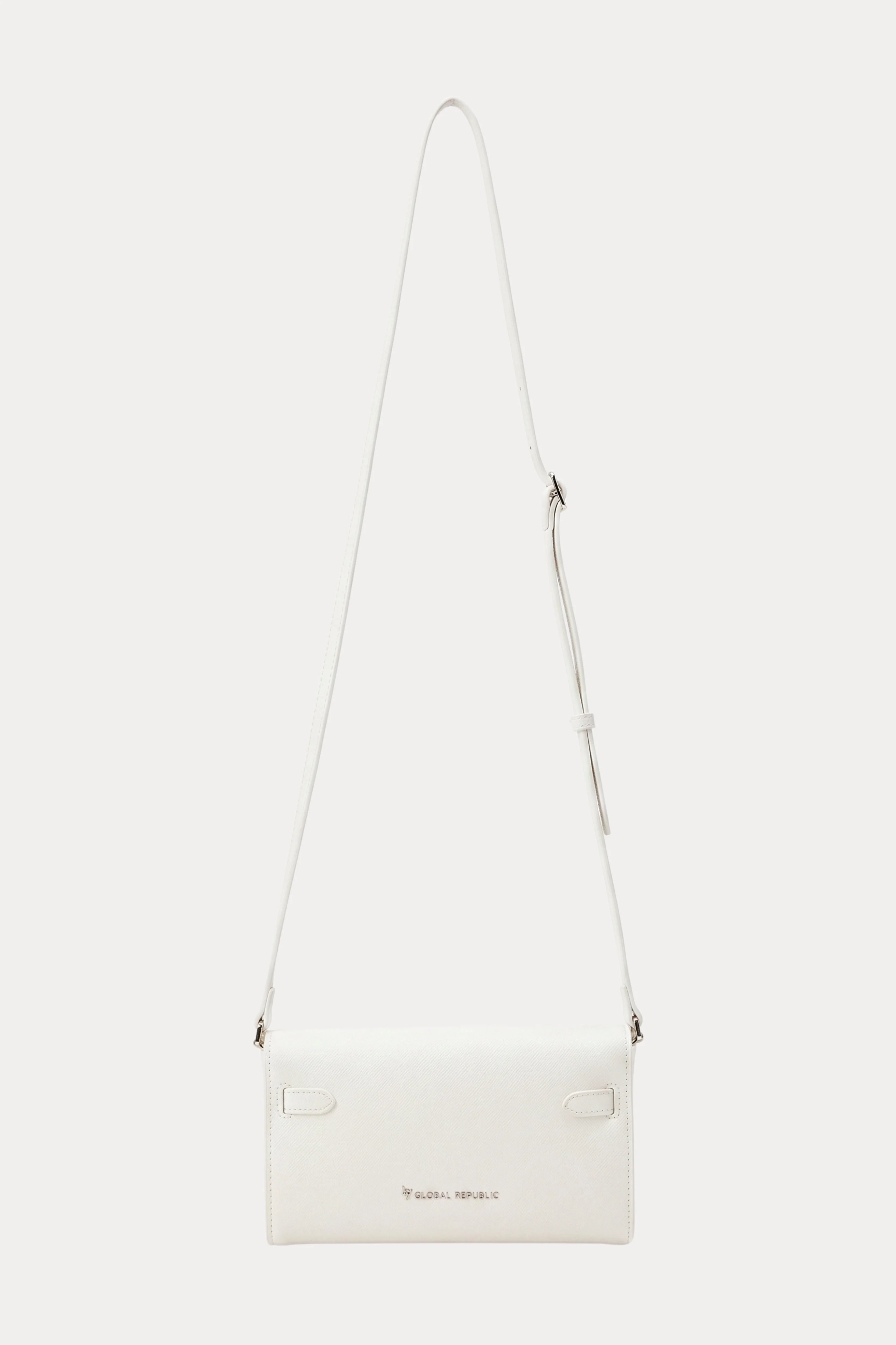Cream Leather Wallet Sling Bag-Global Republic
