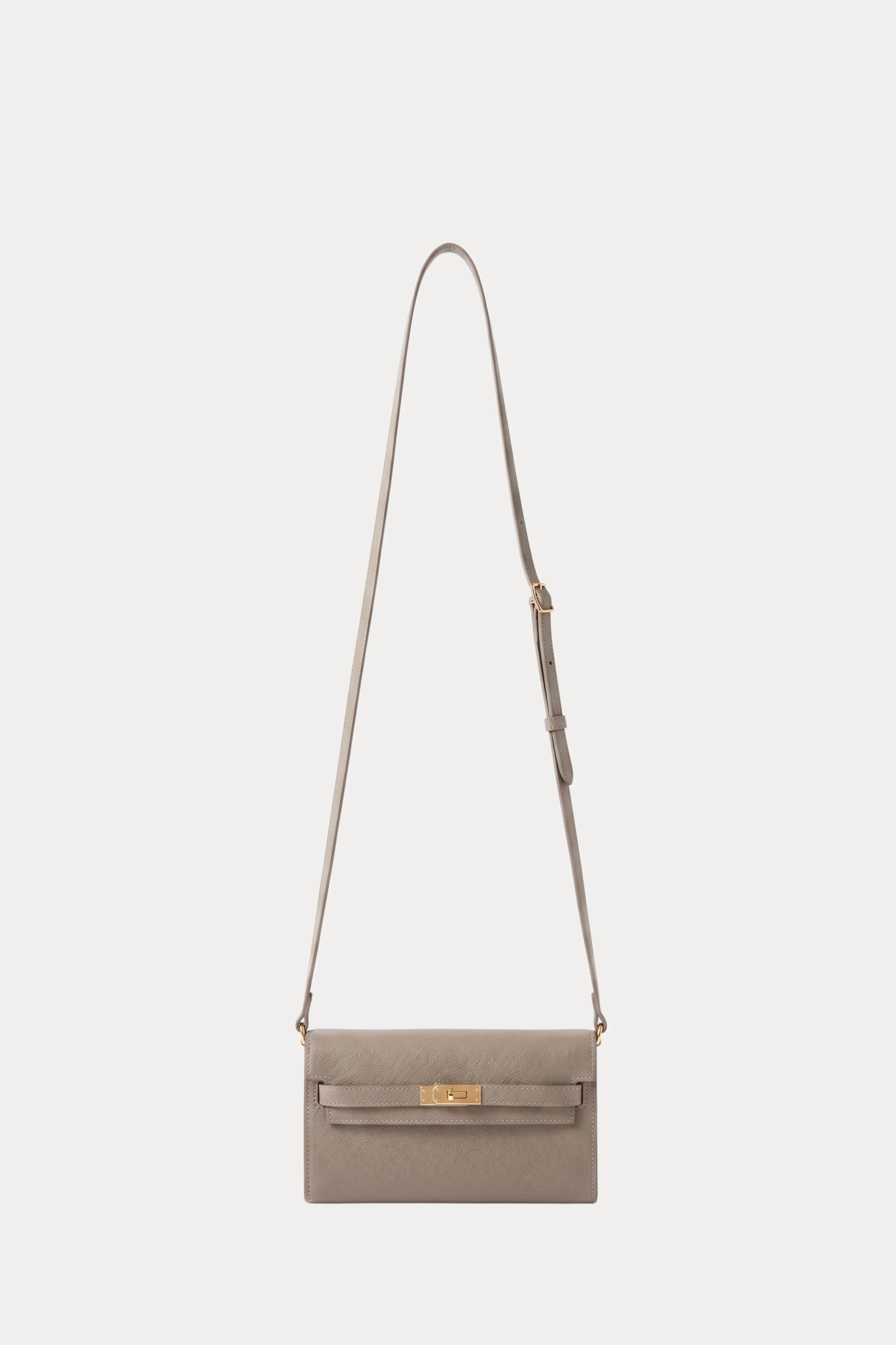 Grey Leather Wallet Sling Bag-Global Republic
