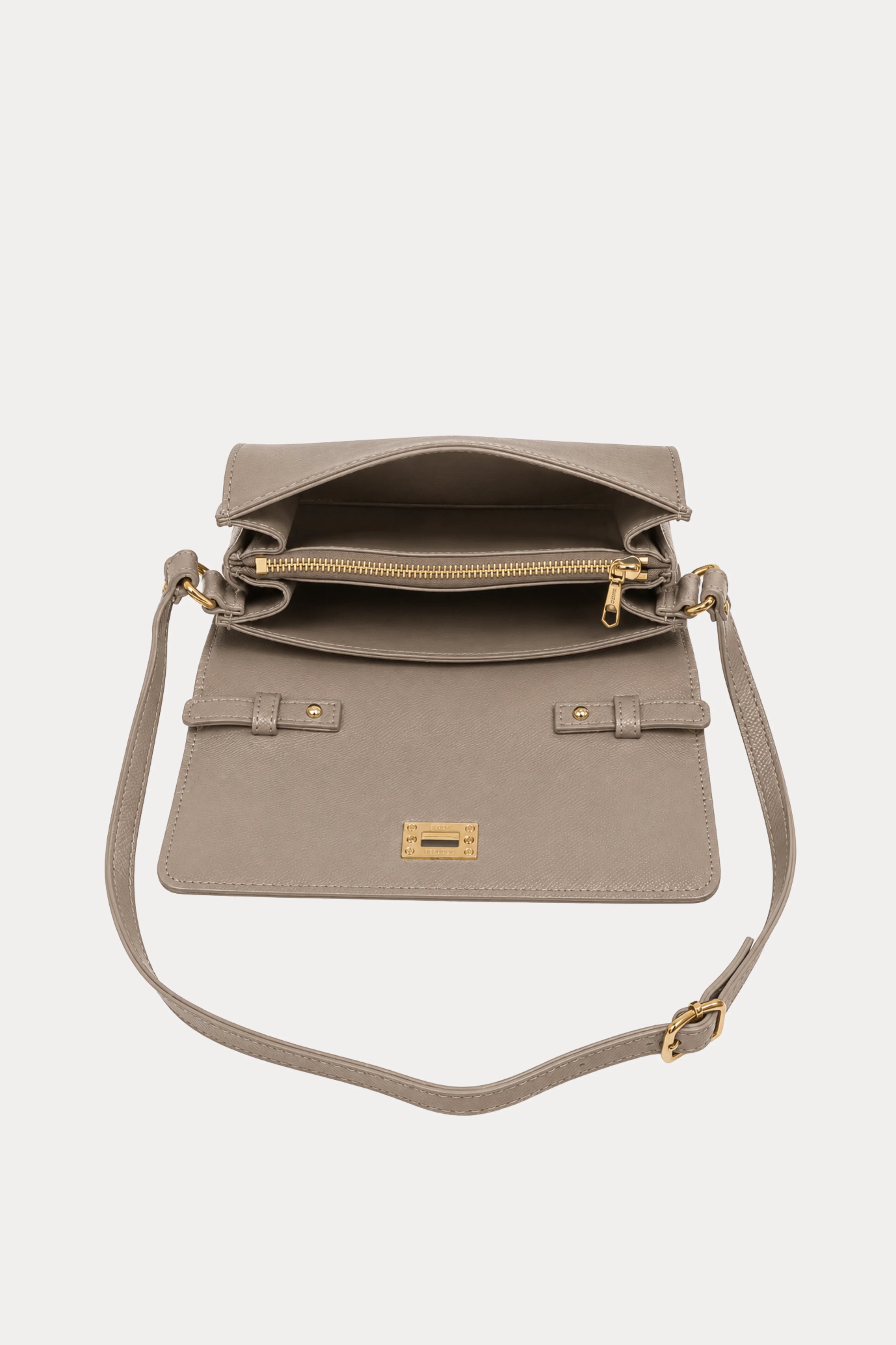 Grey Leather Wallet Sling Bag-Global Republic