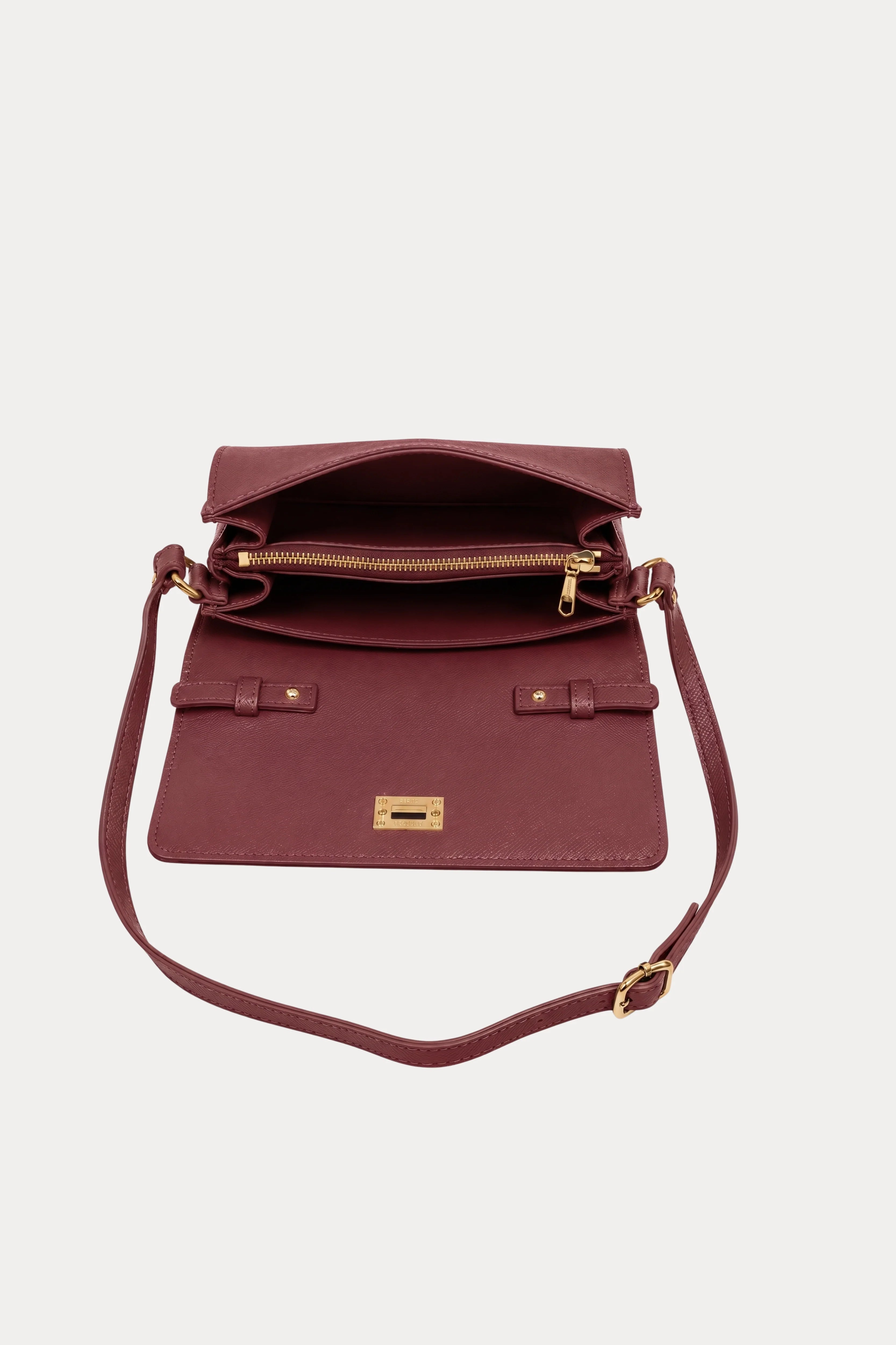 Wine Leather Wallet Sling Bag-Global Republic