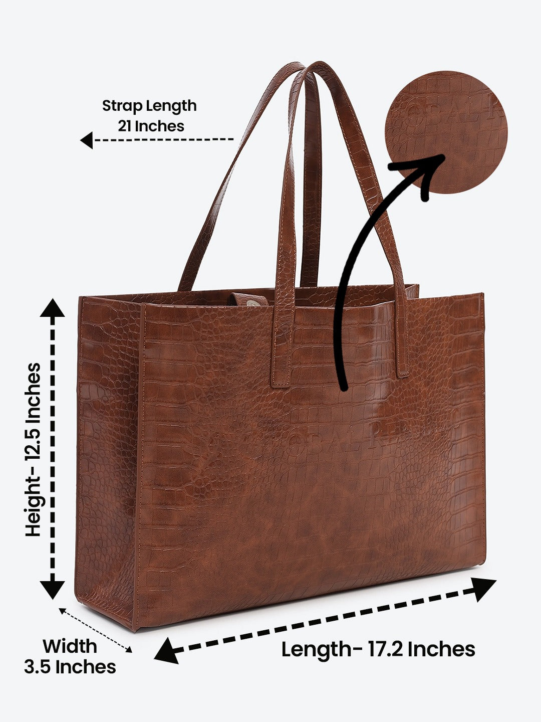 Brown Textured Oversized Tote Bag - Global Republic