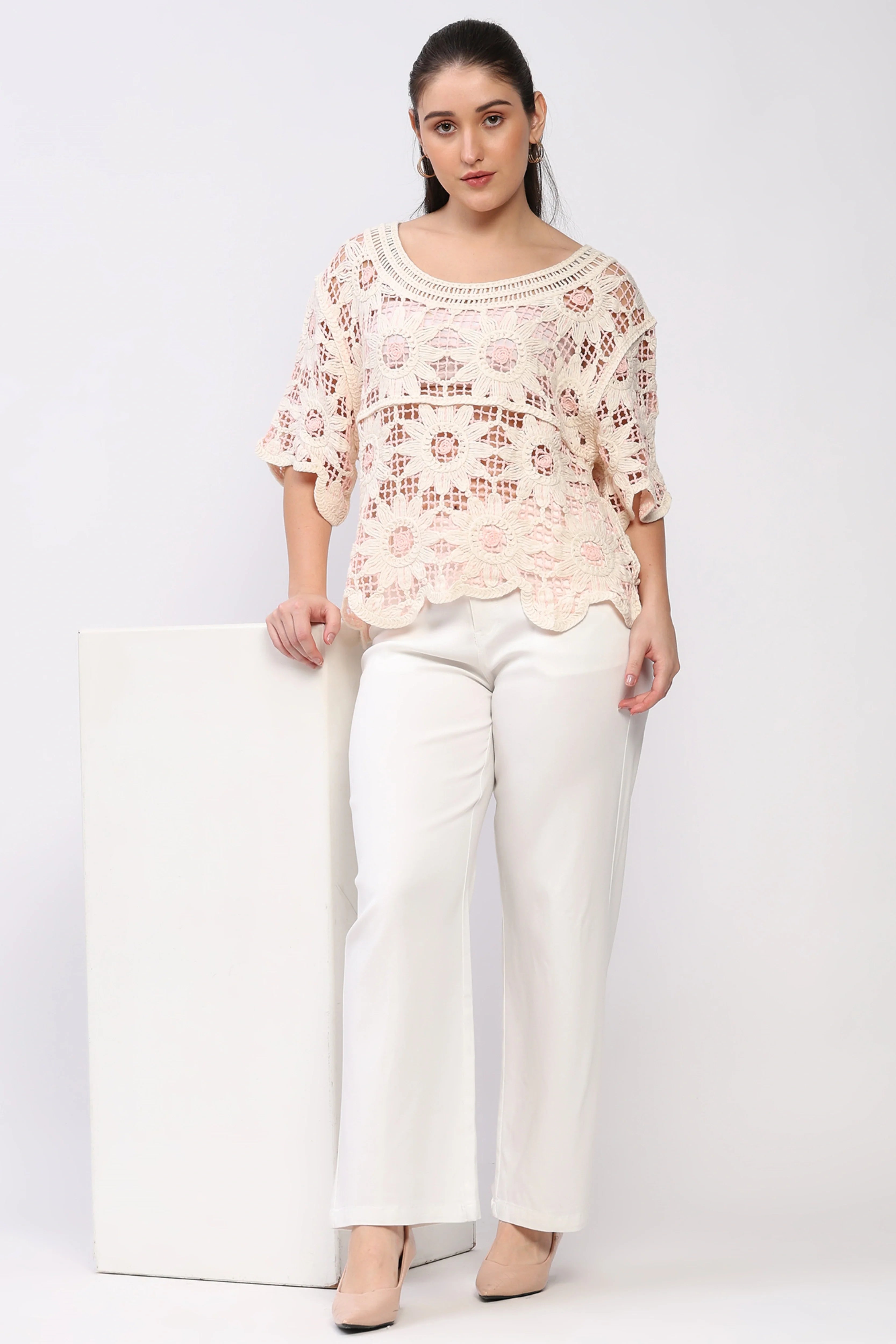 Floral Crochet Cotton Top-Global Republic