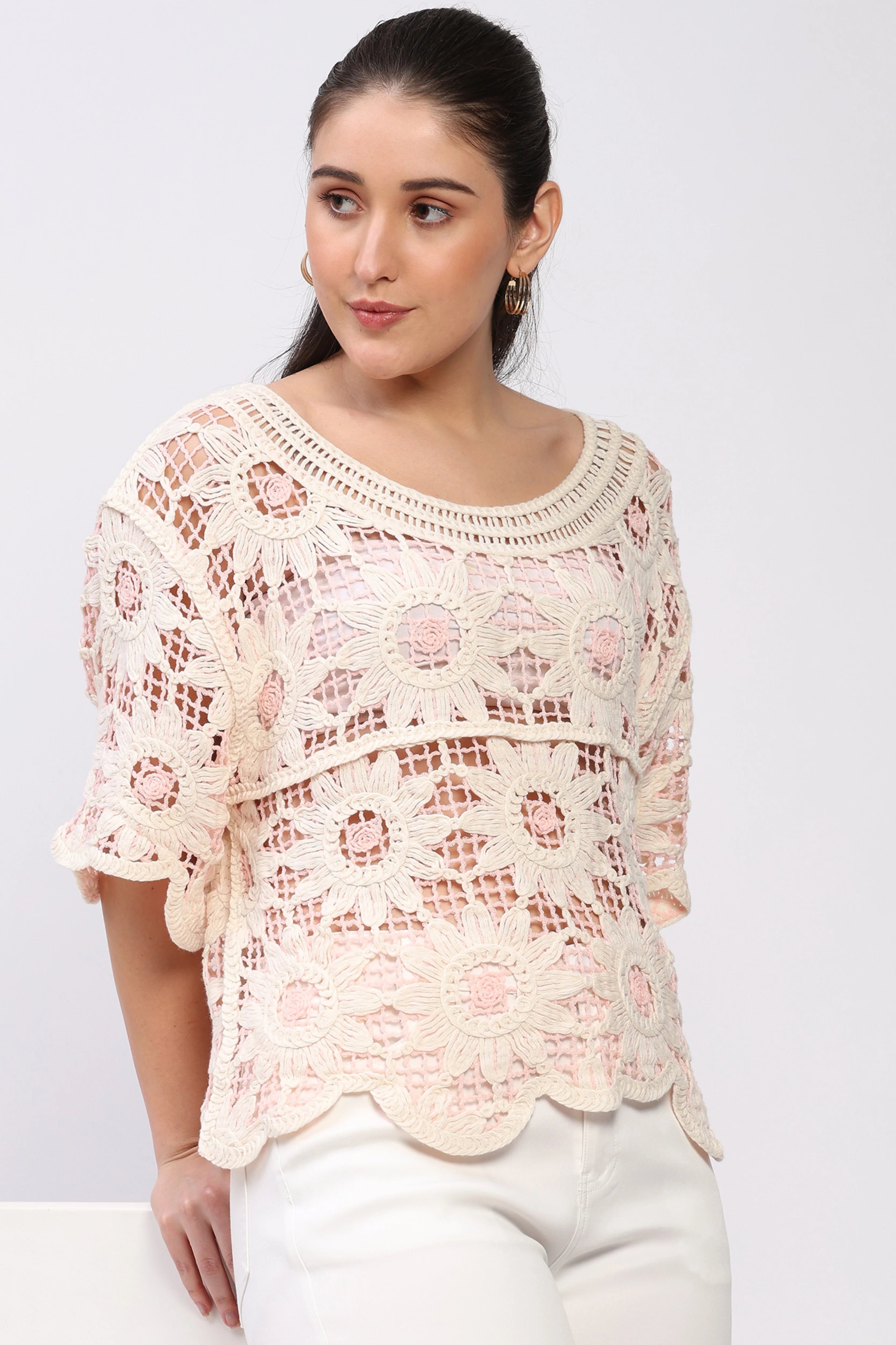Floral Crochet Cotton Top-Global Republic