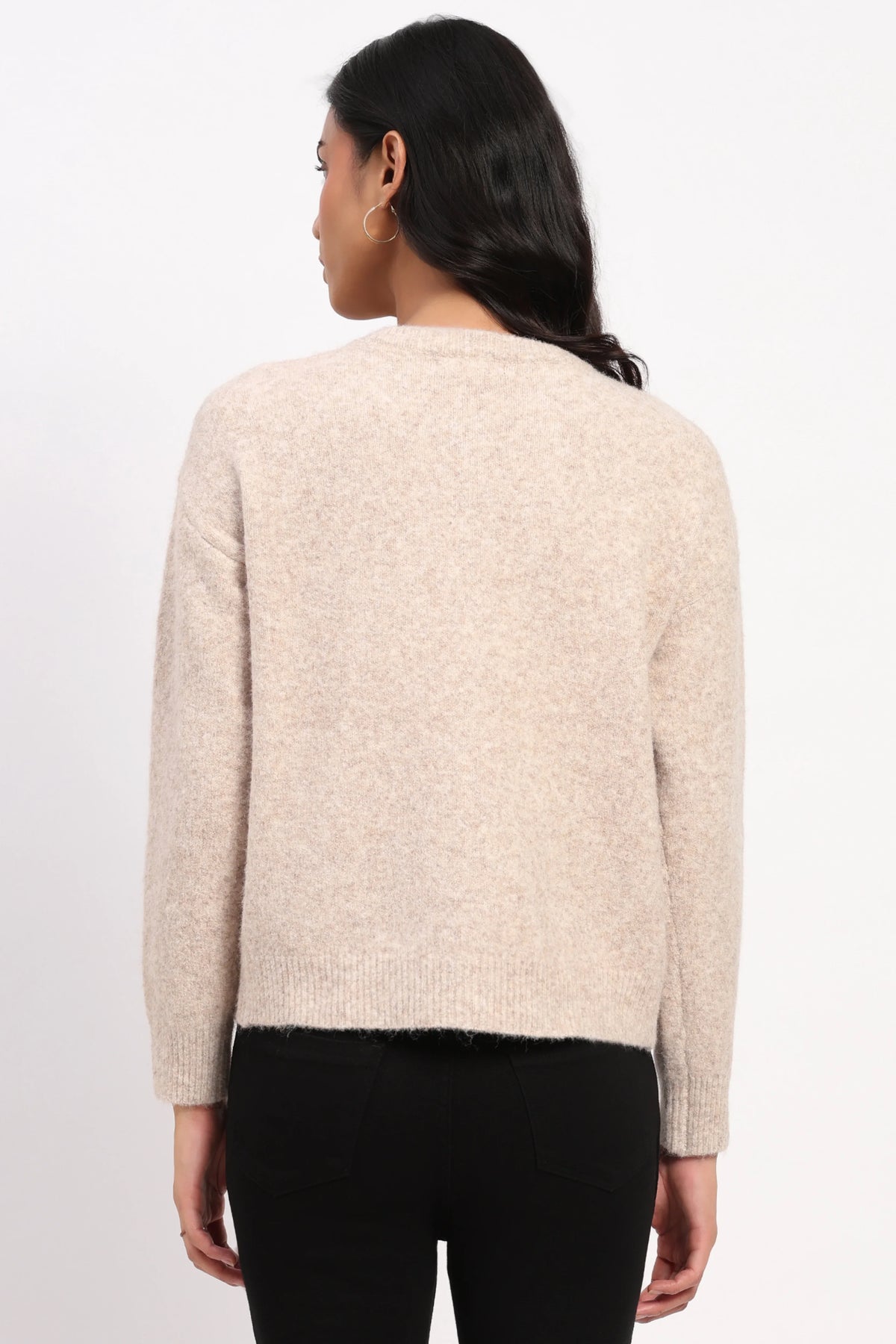 Khaki Floral Embroidered Cardigan-Global Republic