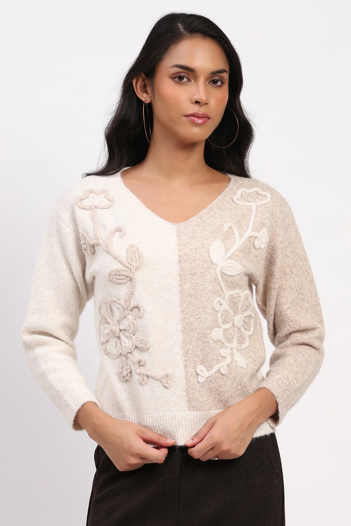 Natural Floral Embroidered Pullover-Global Republic