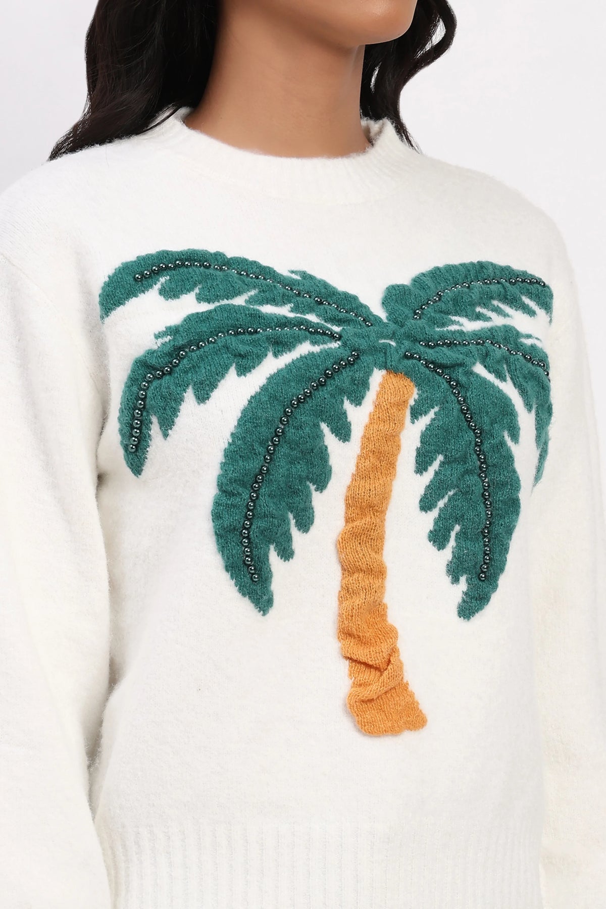 White Palm Tree Pullover-Global Republic