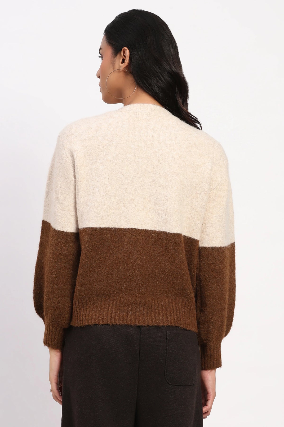 3D Floral Colorblock Pullover-Global Republic