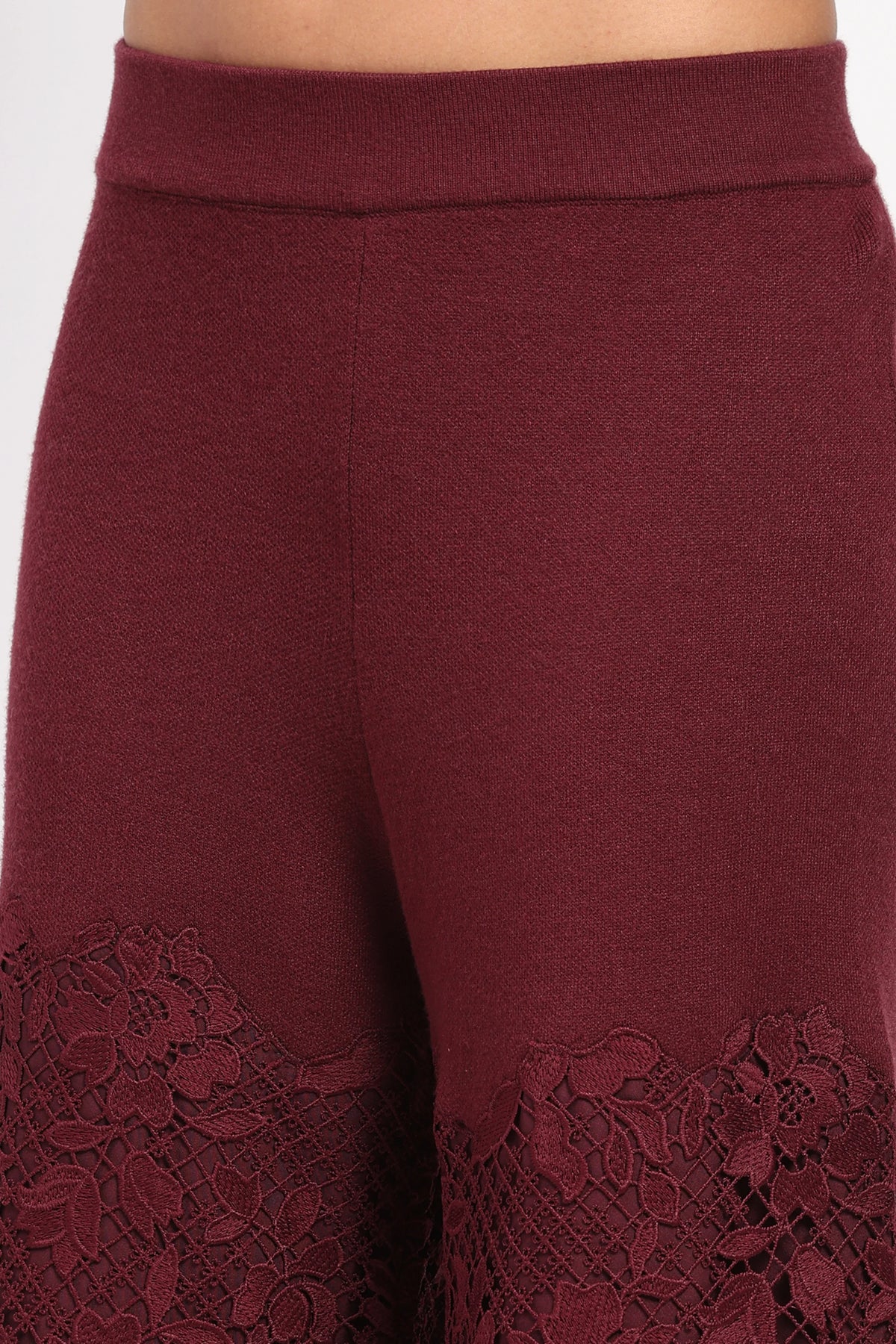 Maroon Viscose Blend Winter Co-ord Set-Global Republic