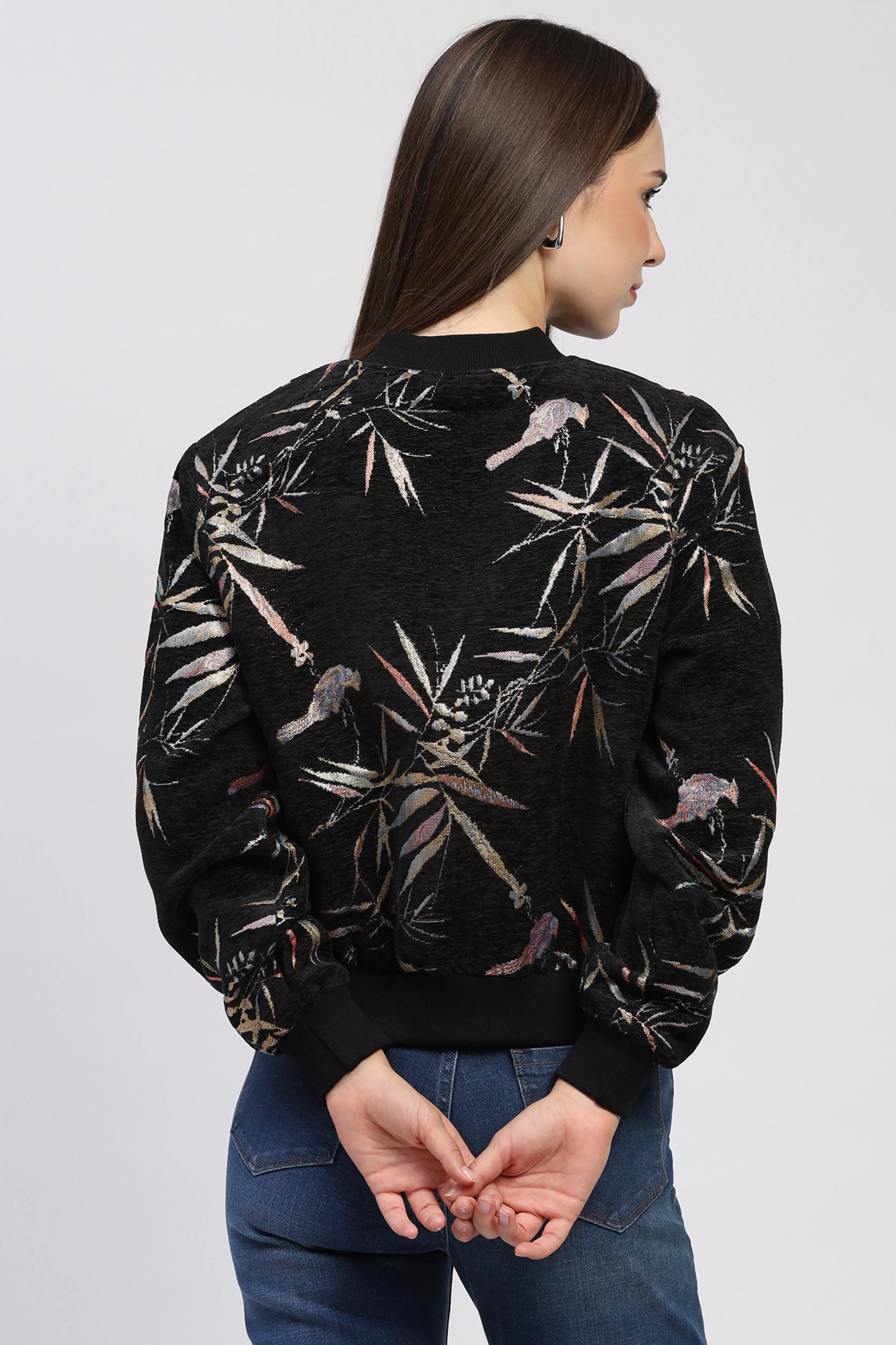 Black Woven Winter Jacket