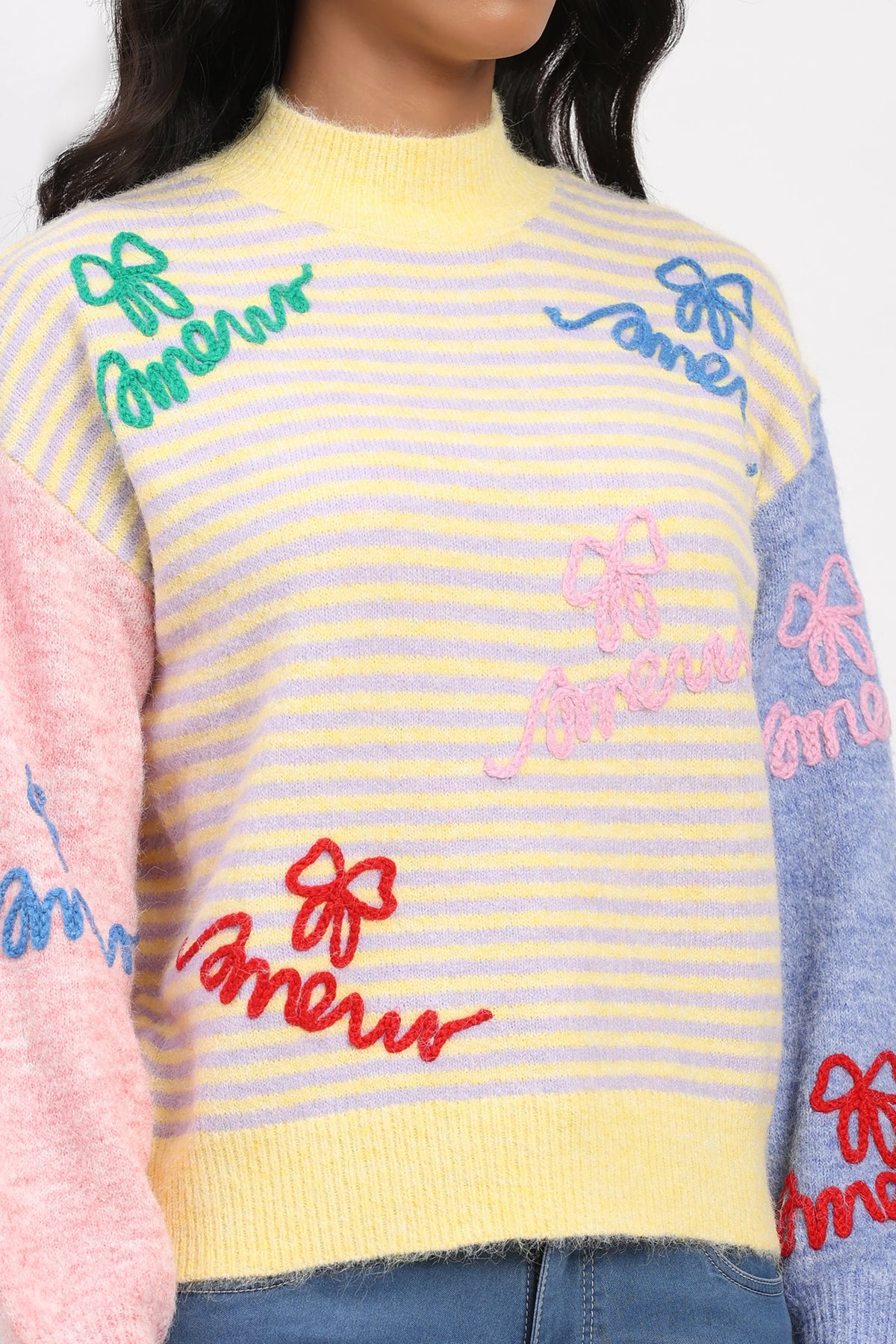 Lemon Striped Colorblock Pullover-Global Republic
