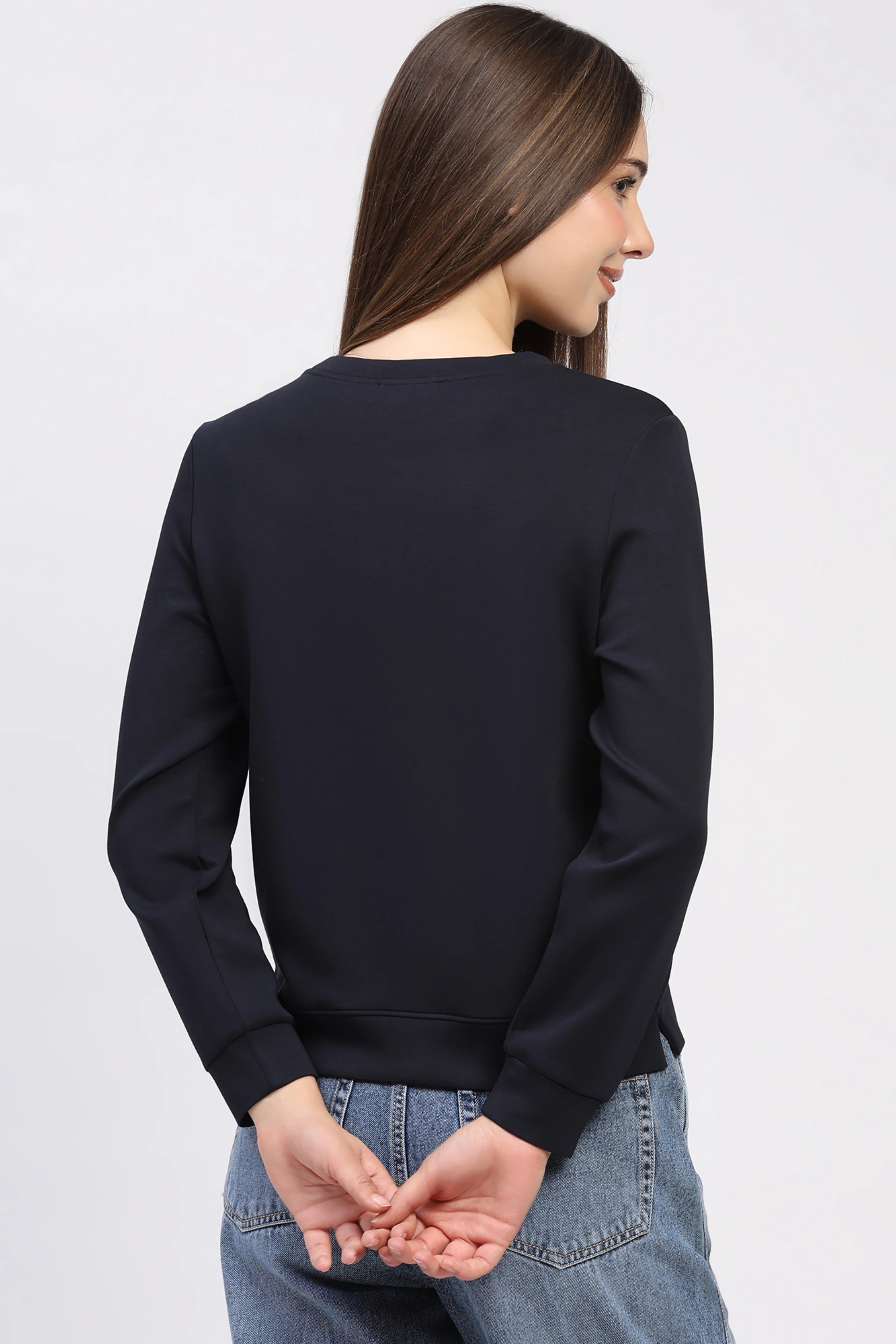 Embroidered Navy Sweatshirt