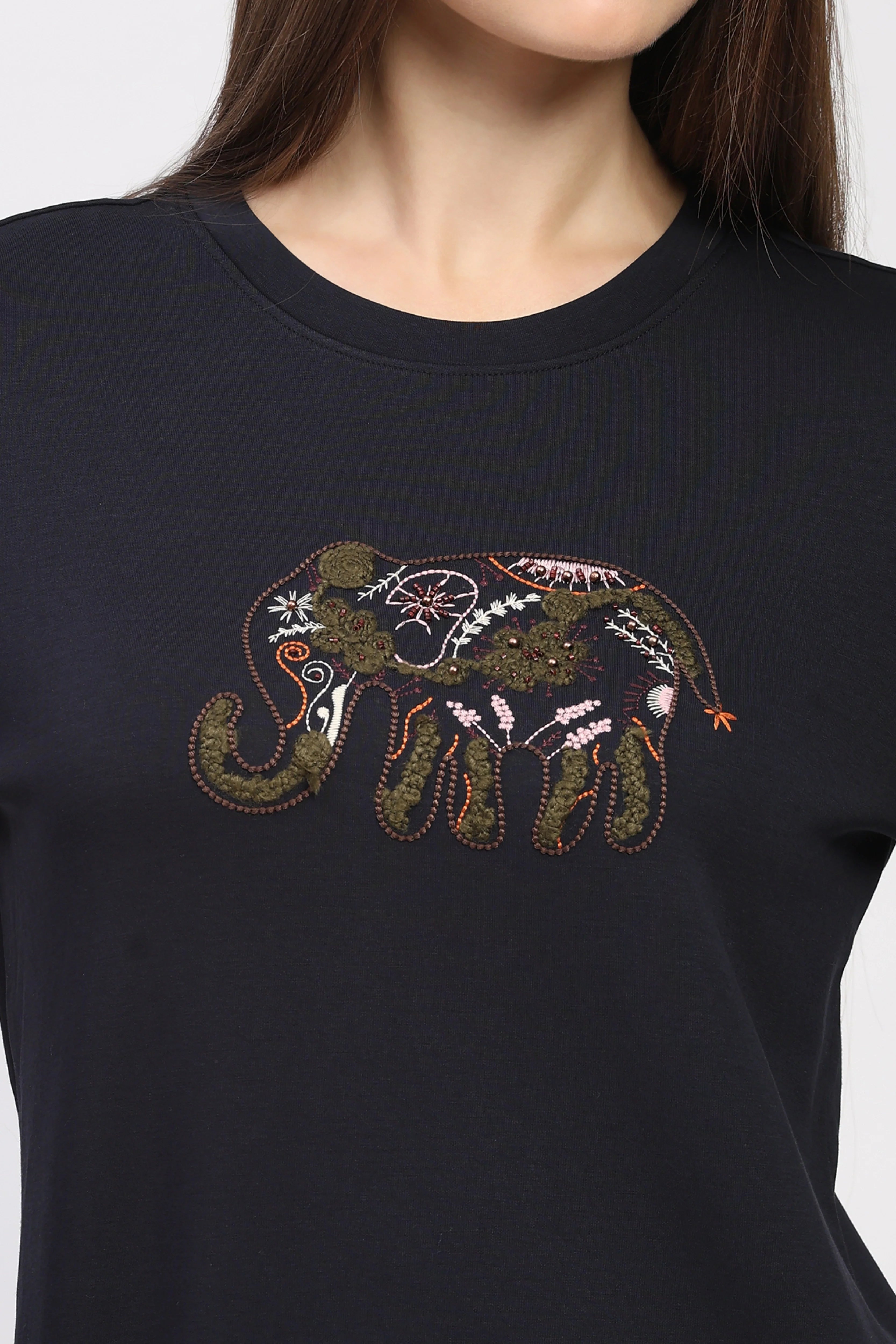 Embroidered Navy Sweatshirt