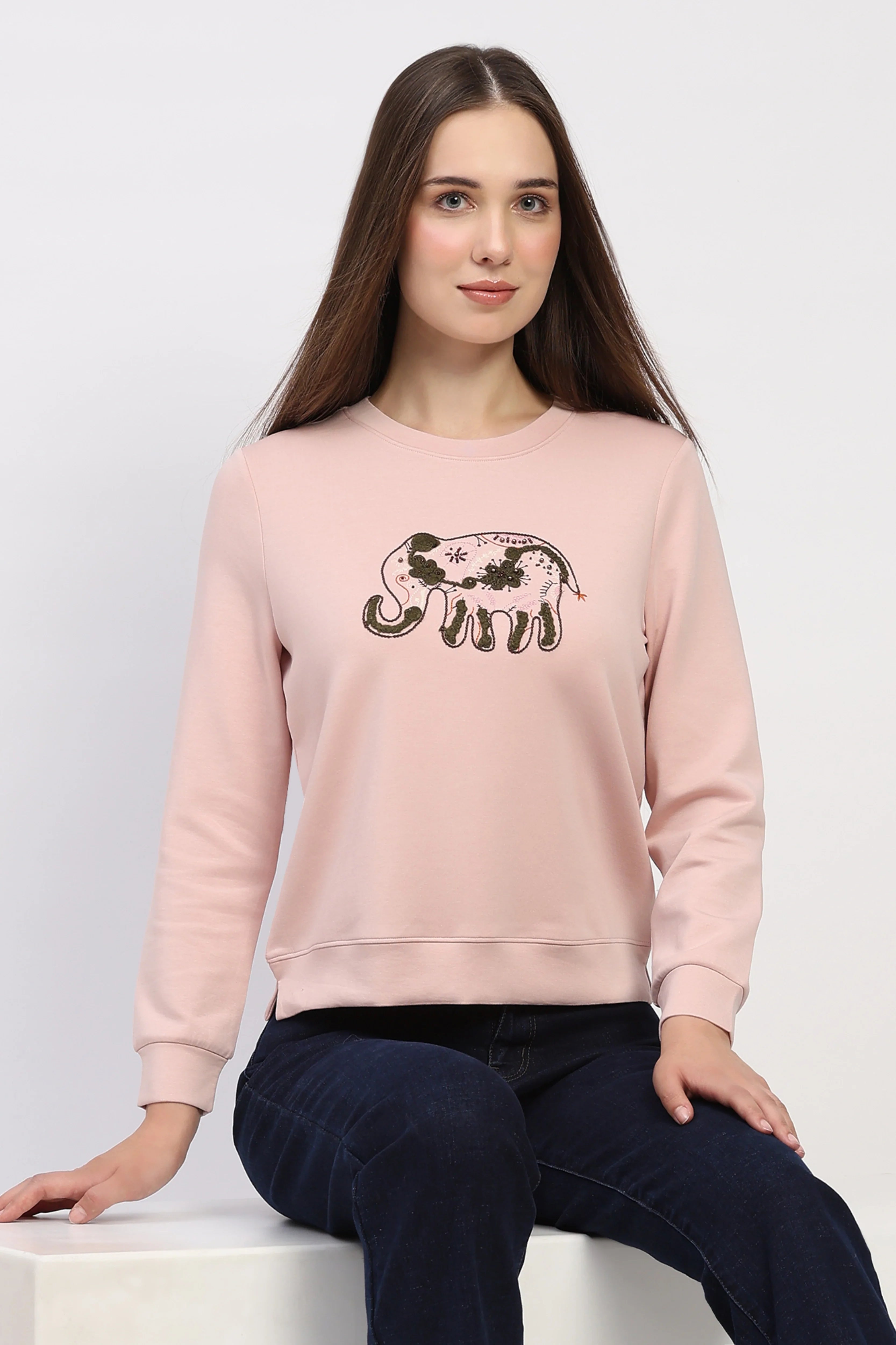Embroidered Onion Pink Sweatshirt