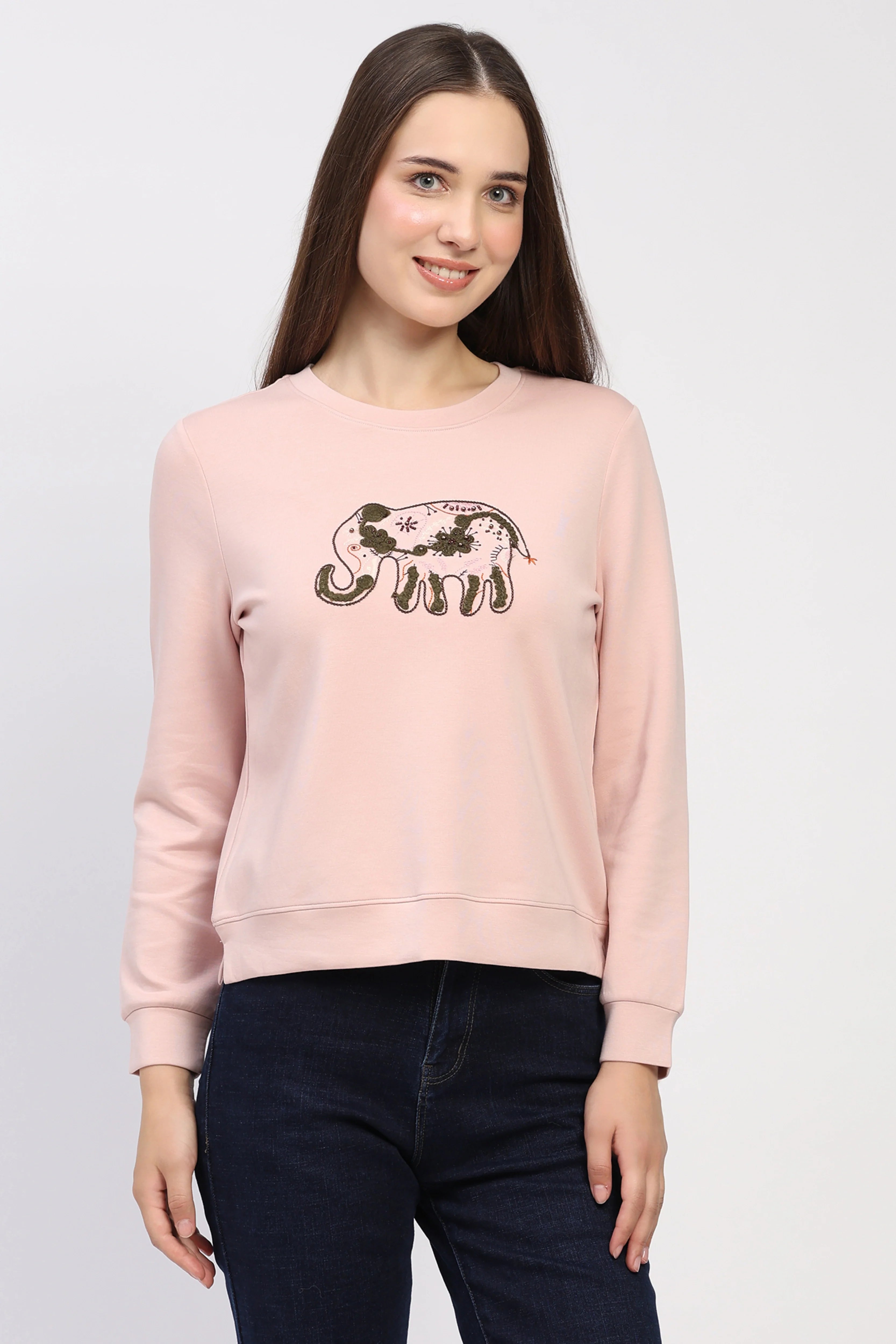Embroidered Onion Pink Sweatshirt