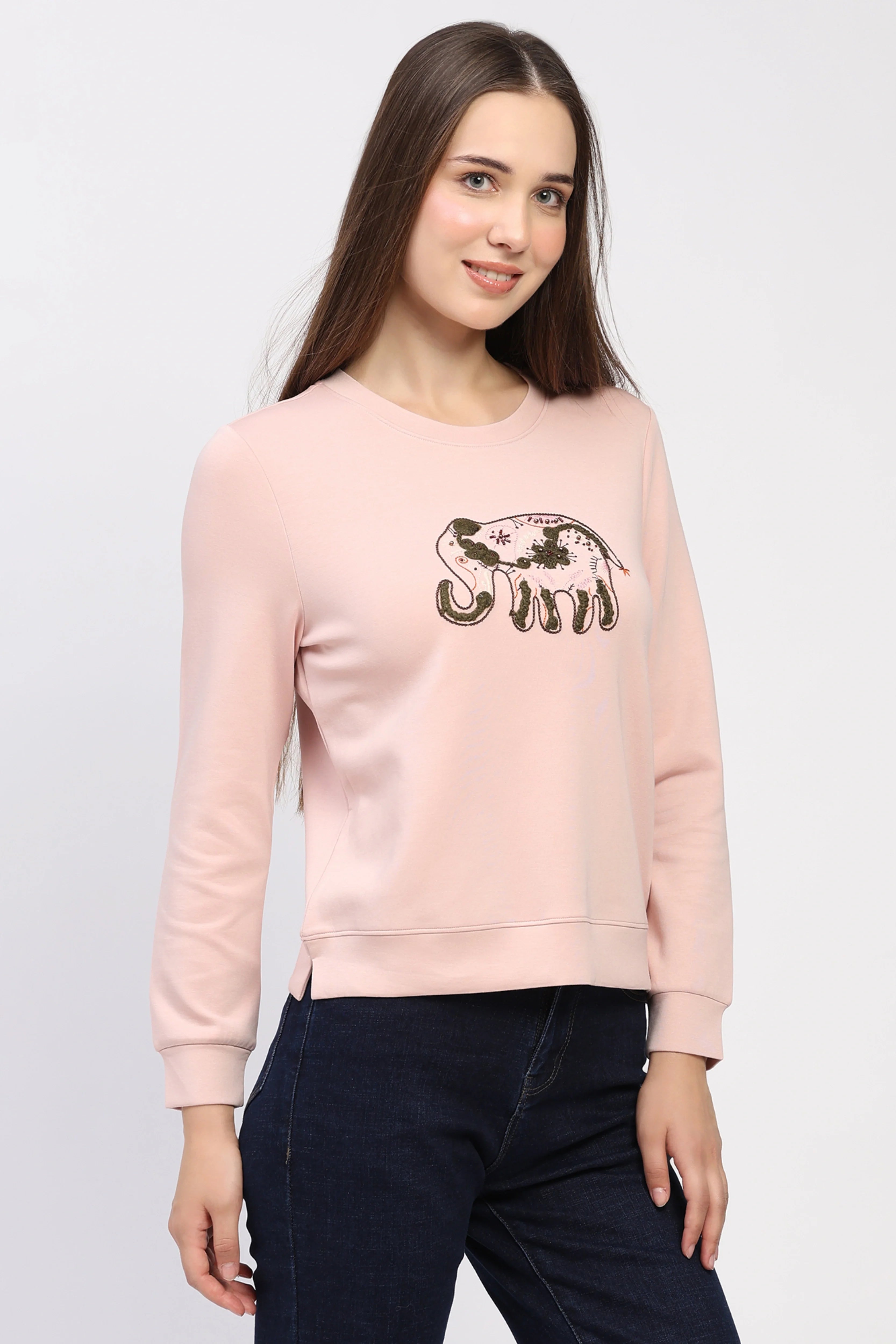 Embroidered Onion Pink Sweatshirt
