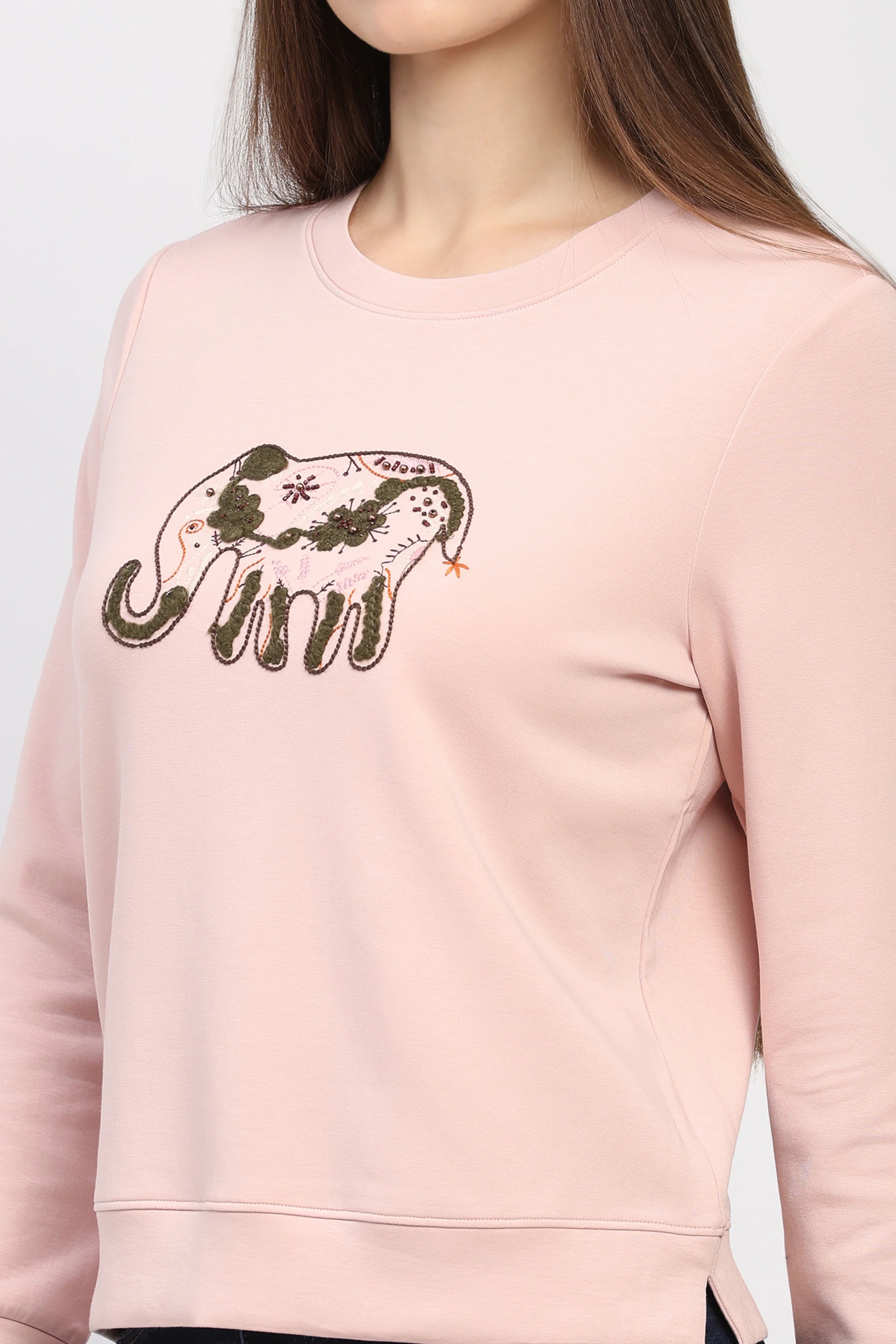 Embroidered Onion Pink Sweatshirt