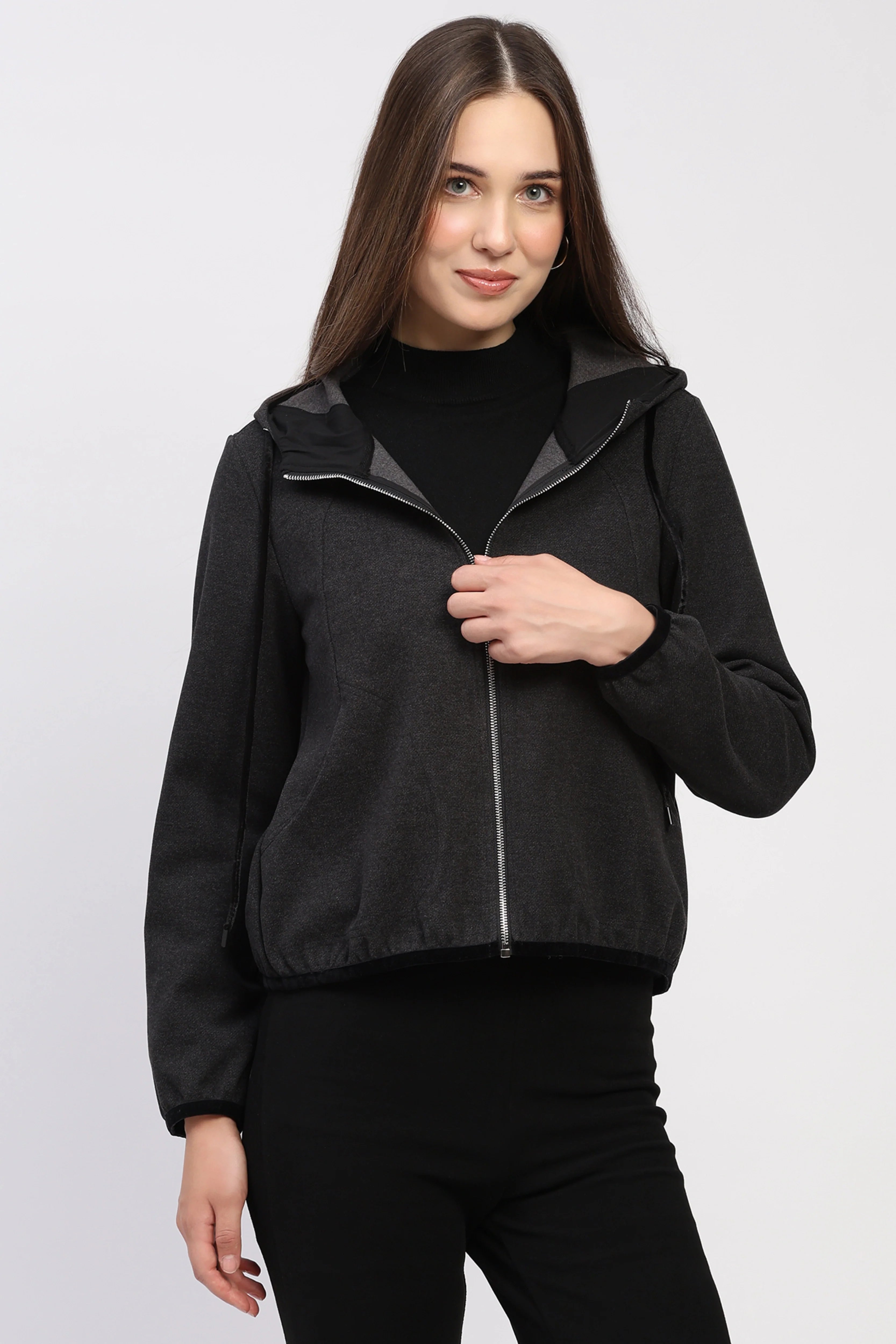 Black Hooded Jacket
