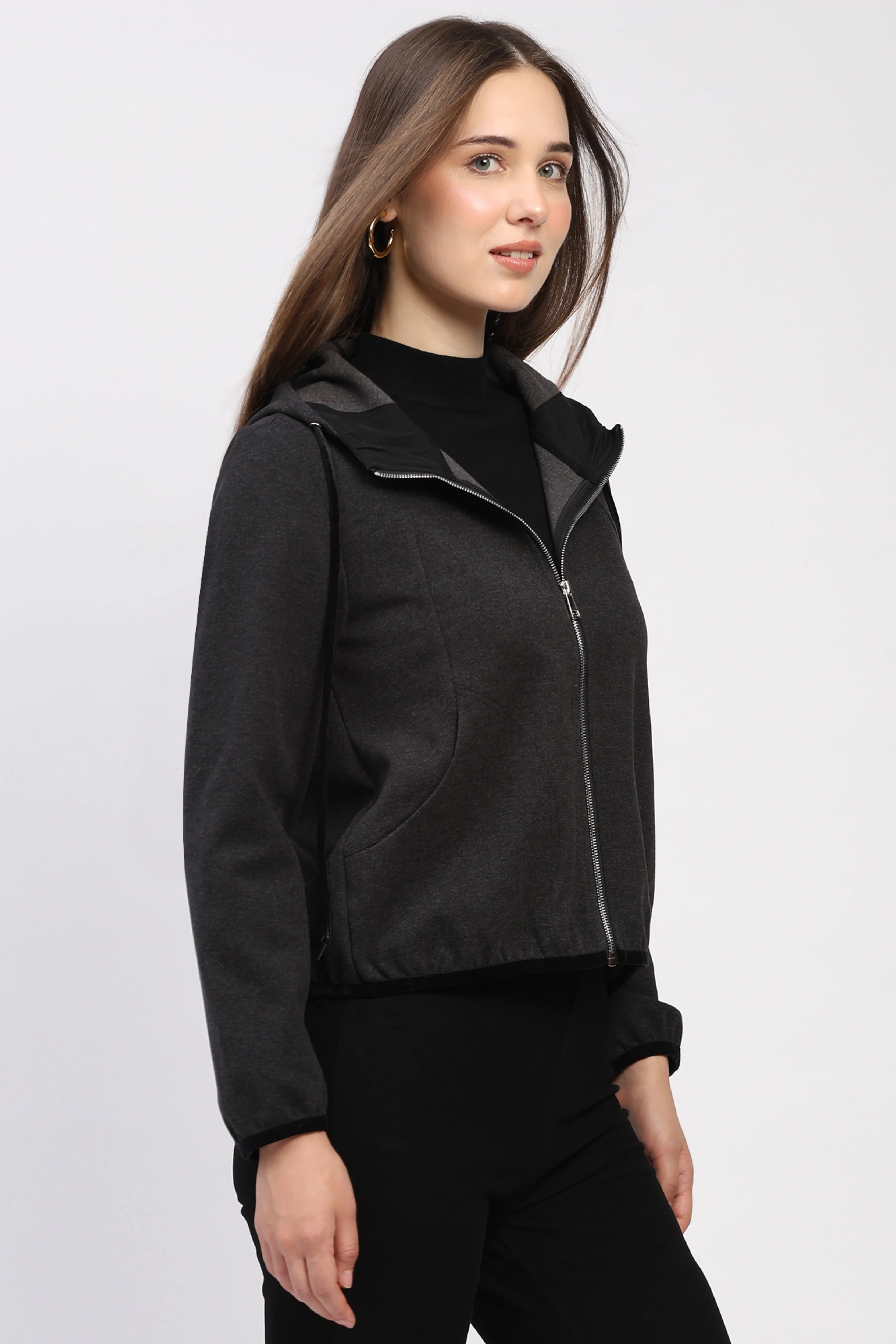 Black Hooded Jacket