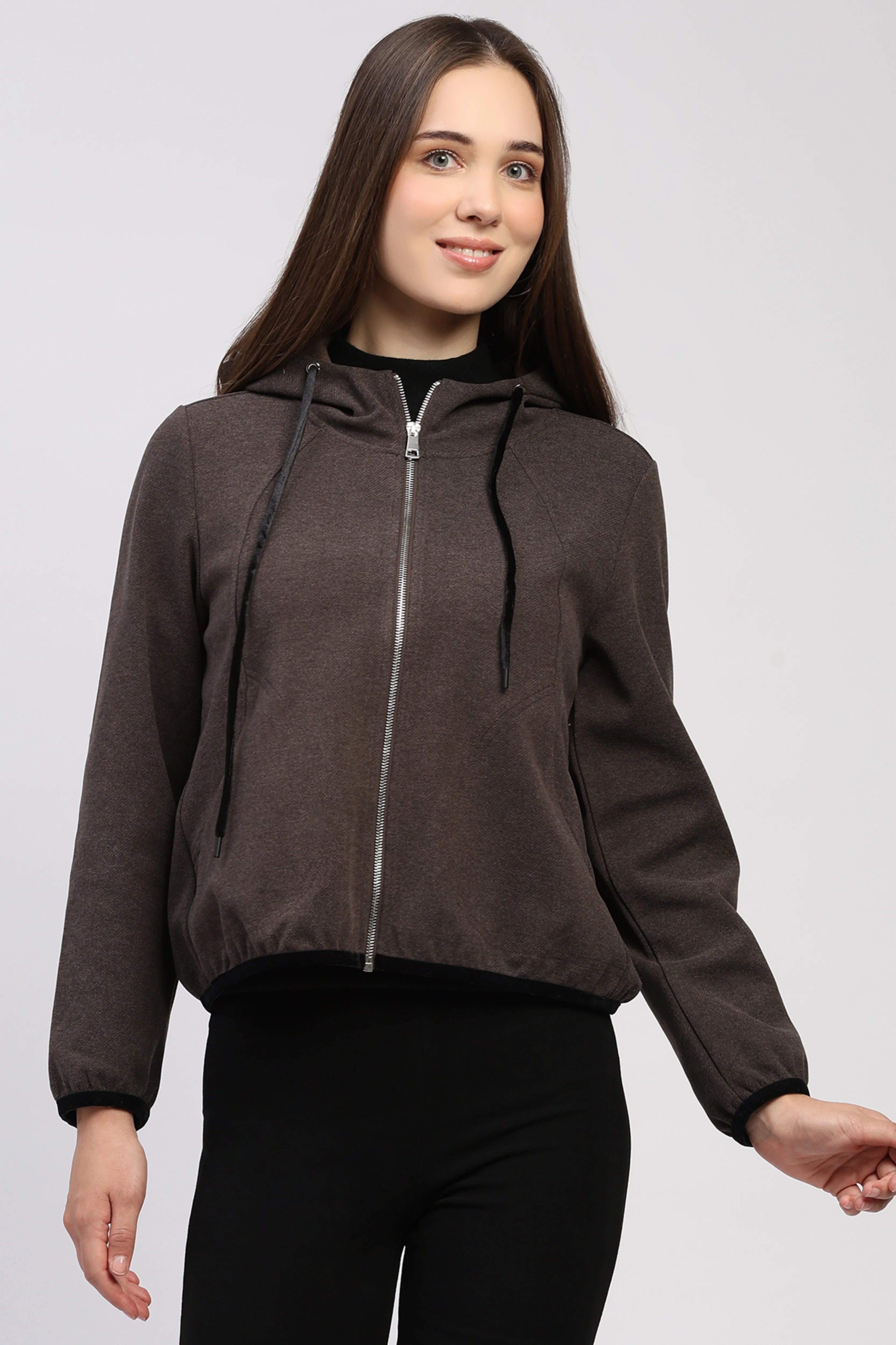 Coffee Brown Hooded Jacket