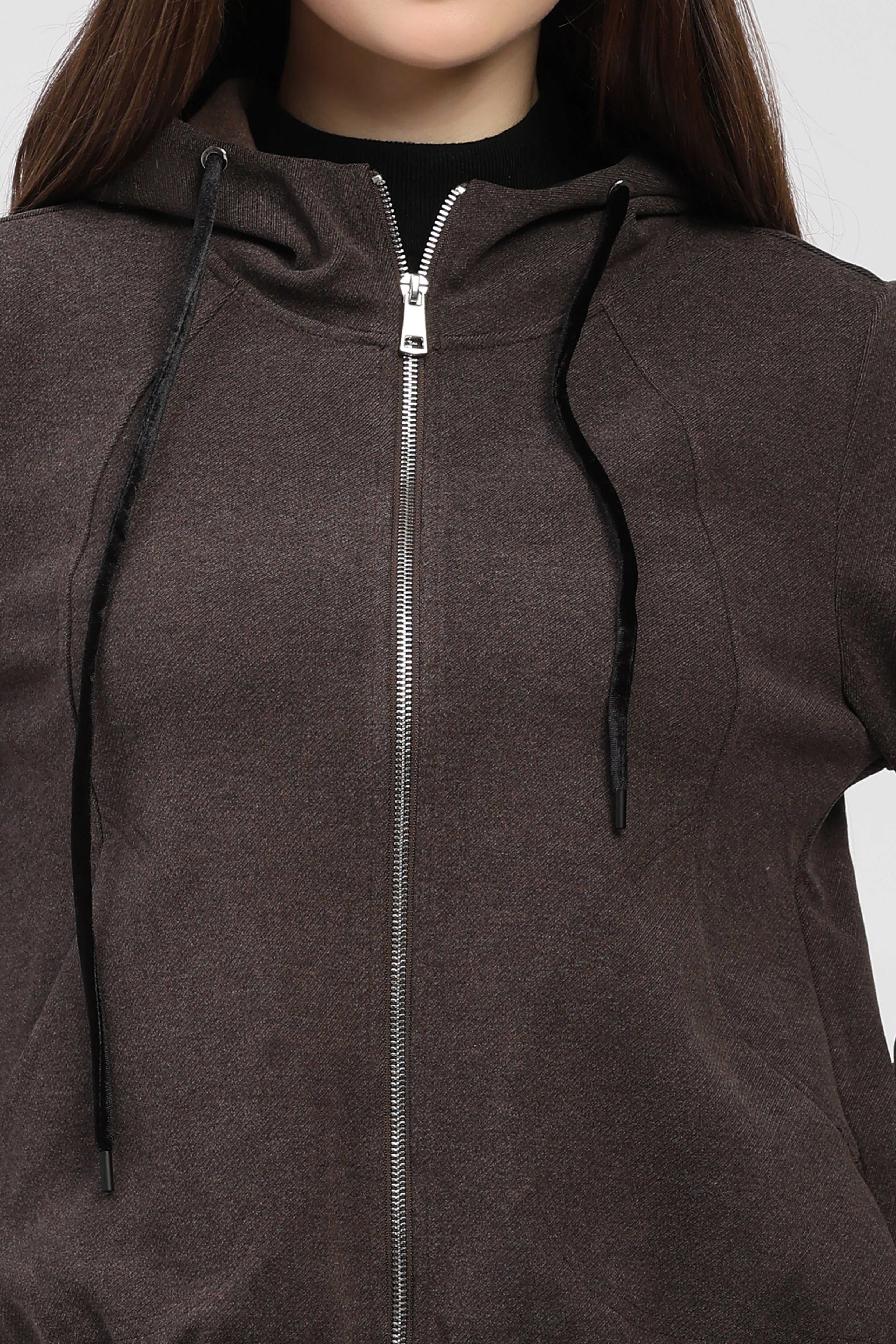 Coffee Brown Hooded Jacket