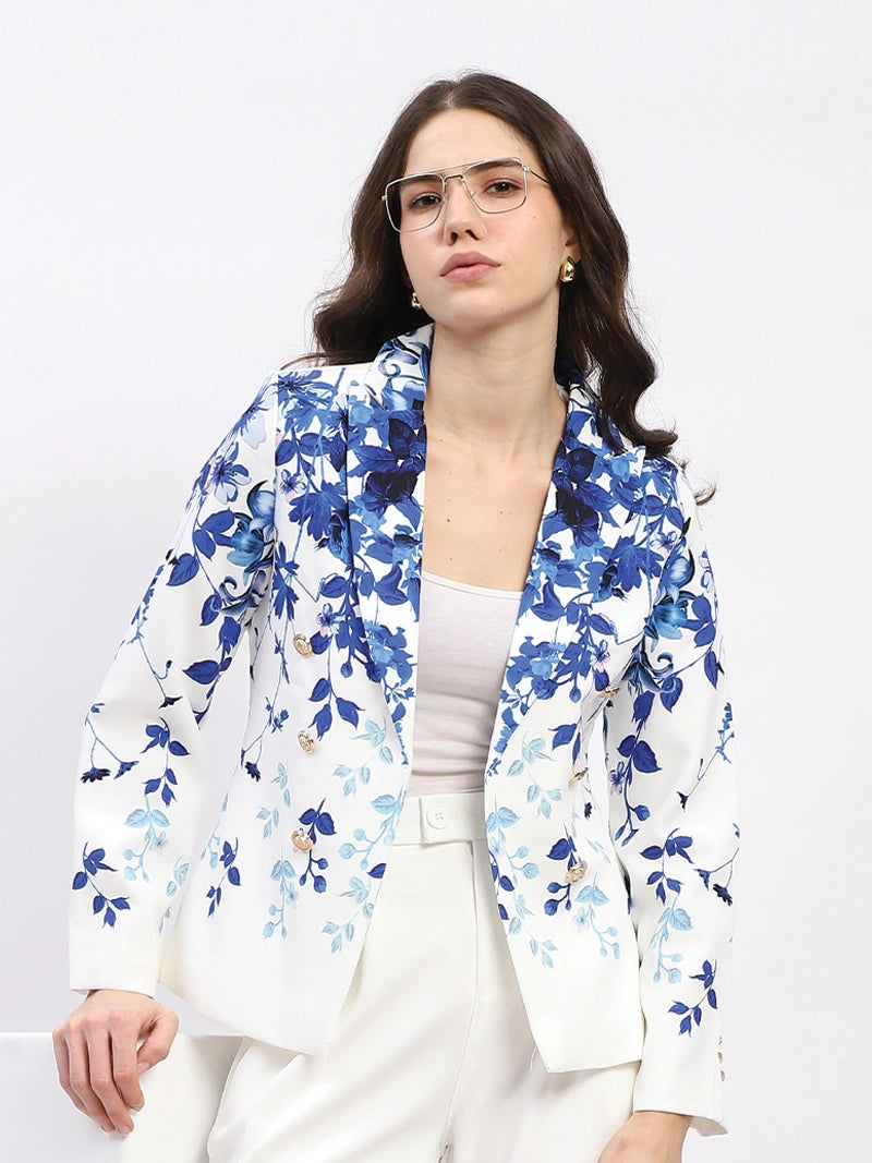 Floral Placement Print Coat