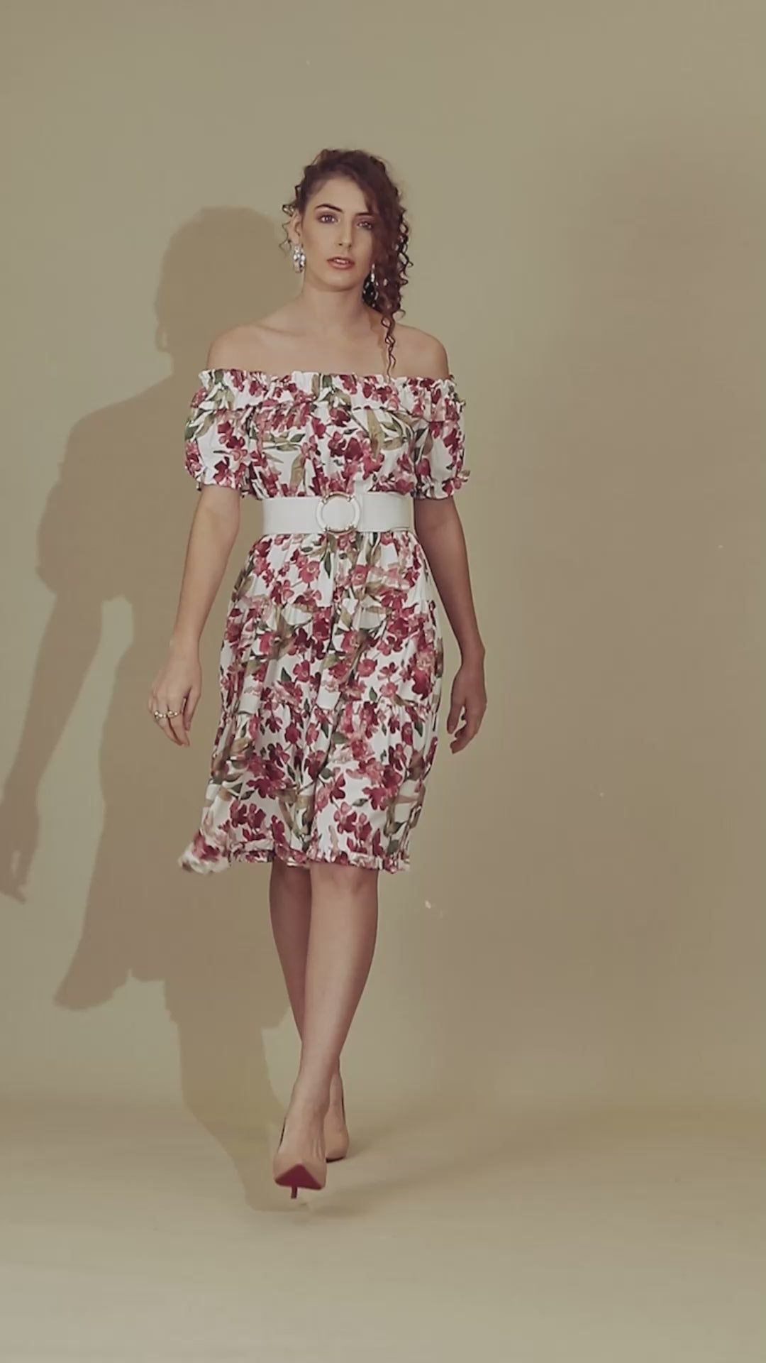 Women White Multi Floralary Floral Dress