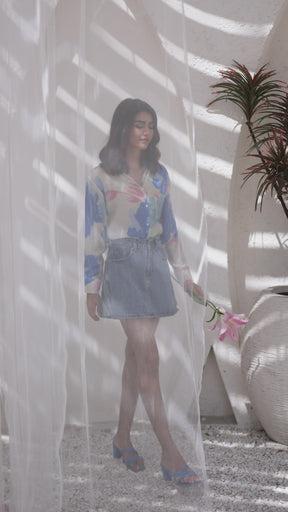 Watercolor Floral Rayon Blend Shirt