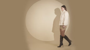 Beige Embossed Woollen Jacket