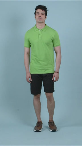 Men Grass Green Polo T-Shirt