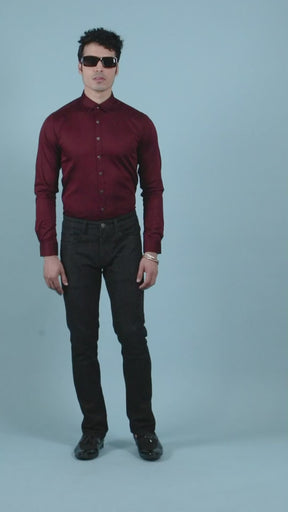 Men Maroon Formal Shirt