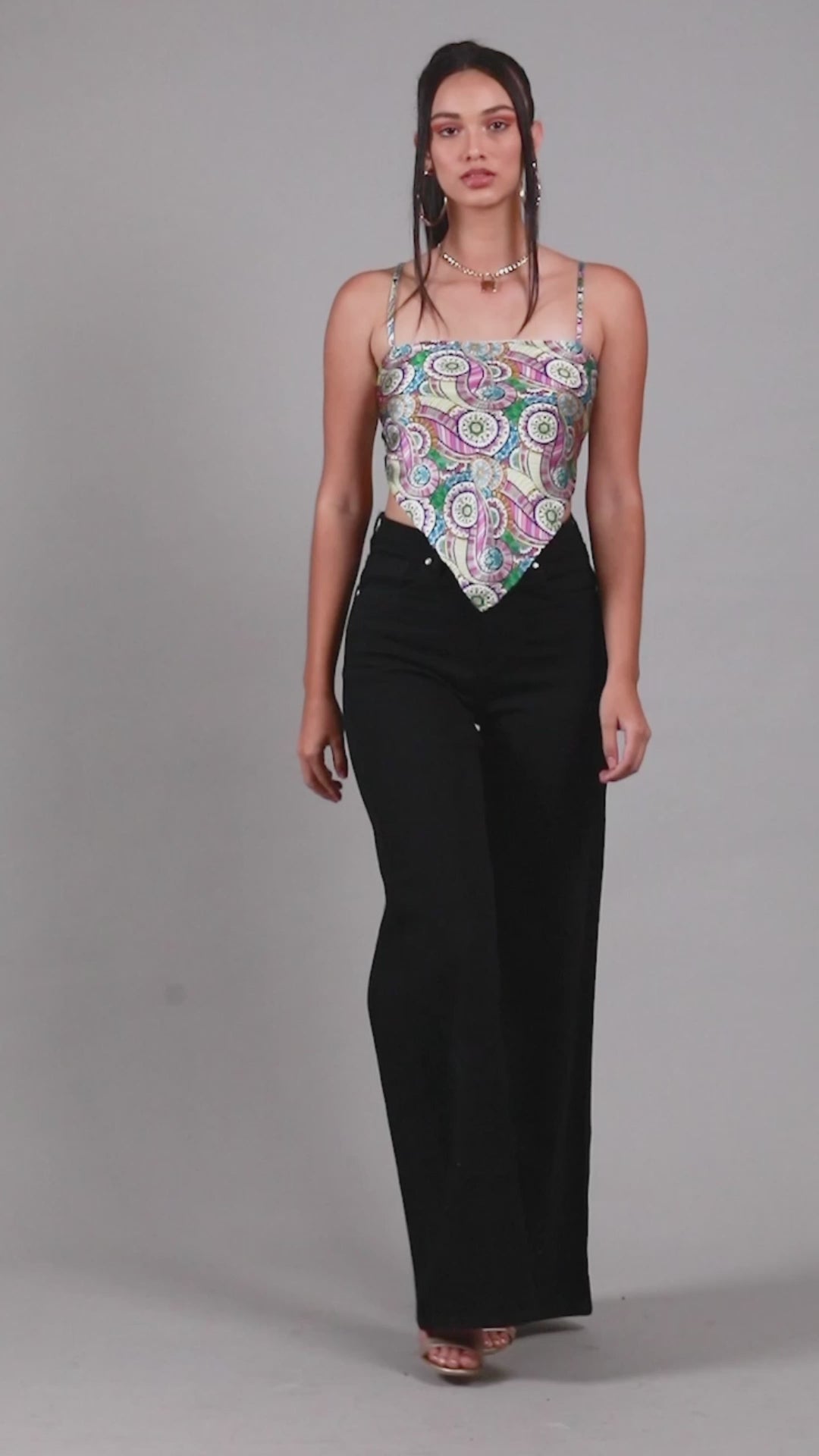 Women Scarf Abstract Printed knot Top