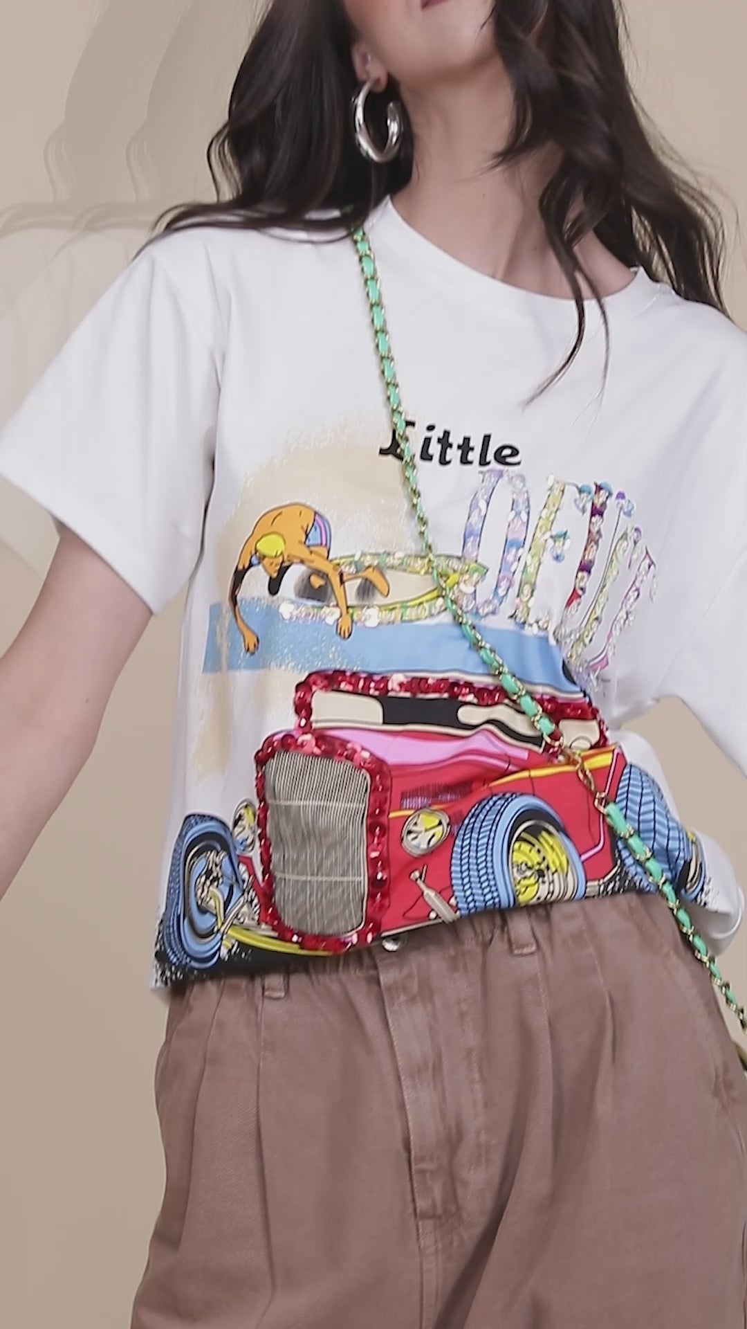 Women White Round Neck Printed T-Shirt