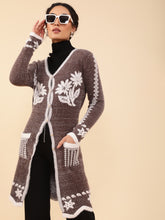 Buy Coffee Knee Length Floral Pattern 