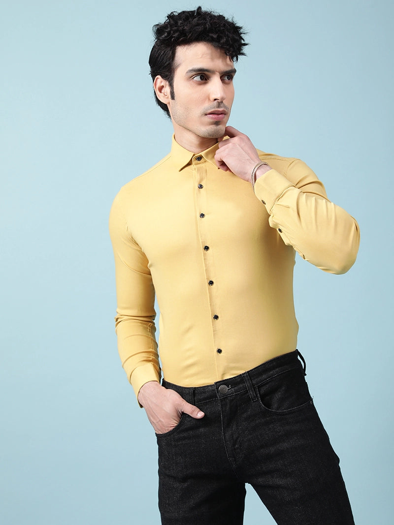 Men Mustard Formal Shirt