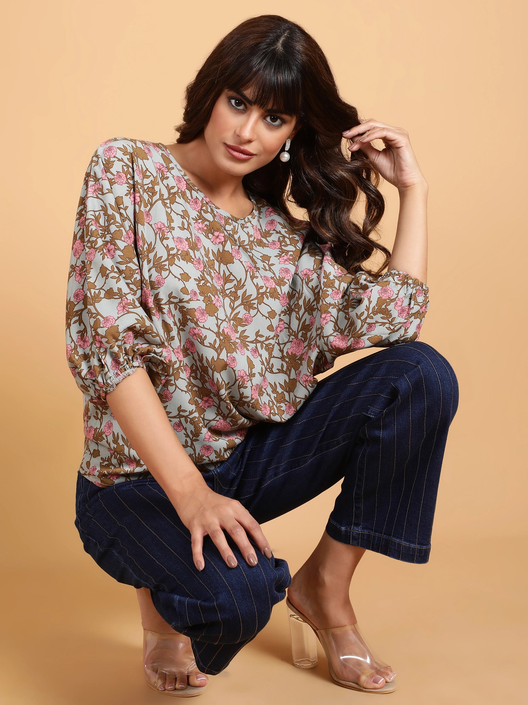 Regular Fit Floral Printed Top - Global Republic