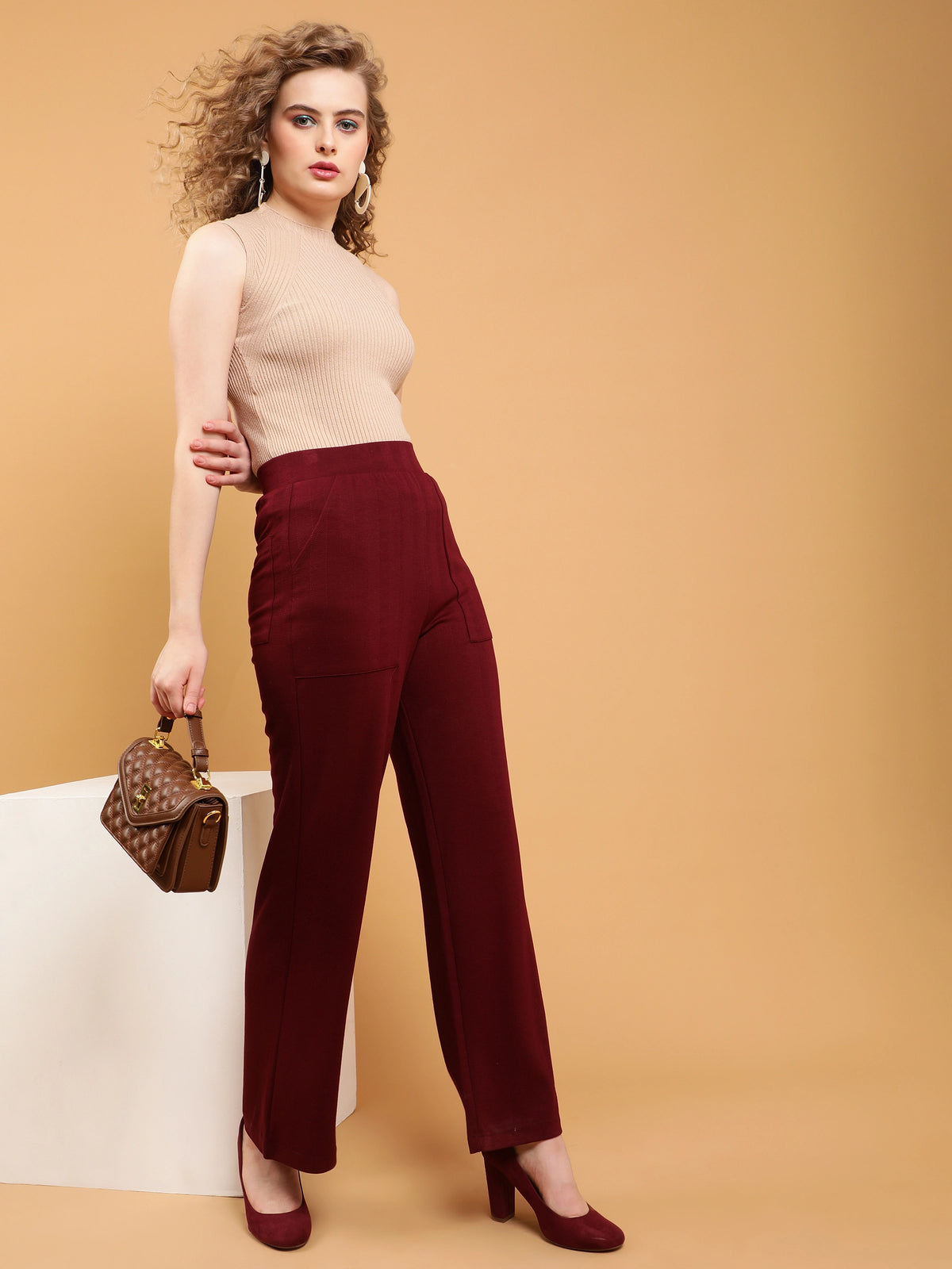 wine elegant multipurpose wide leg lower