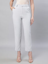Women Grey Solid Trouser