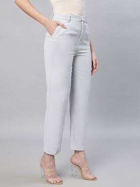Women Grey Solid Trouser
