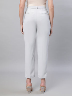 Women Grey Solid Trouser
