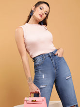 pink knitted sleeveless skeevi
