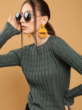 Olive Green Self Design Skeevi